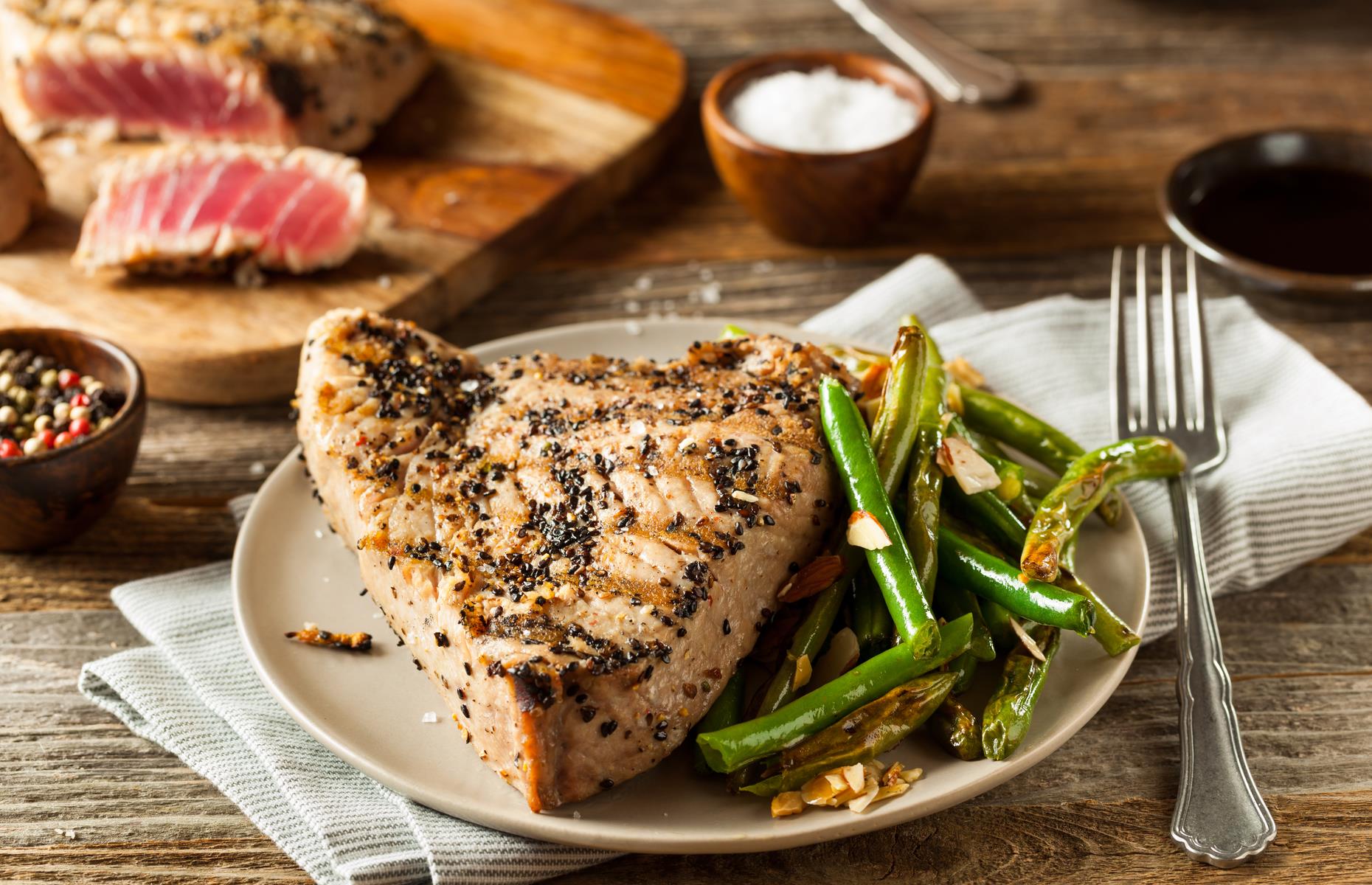 Seared soy and sesame tuna