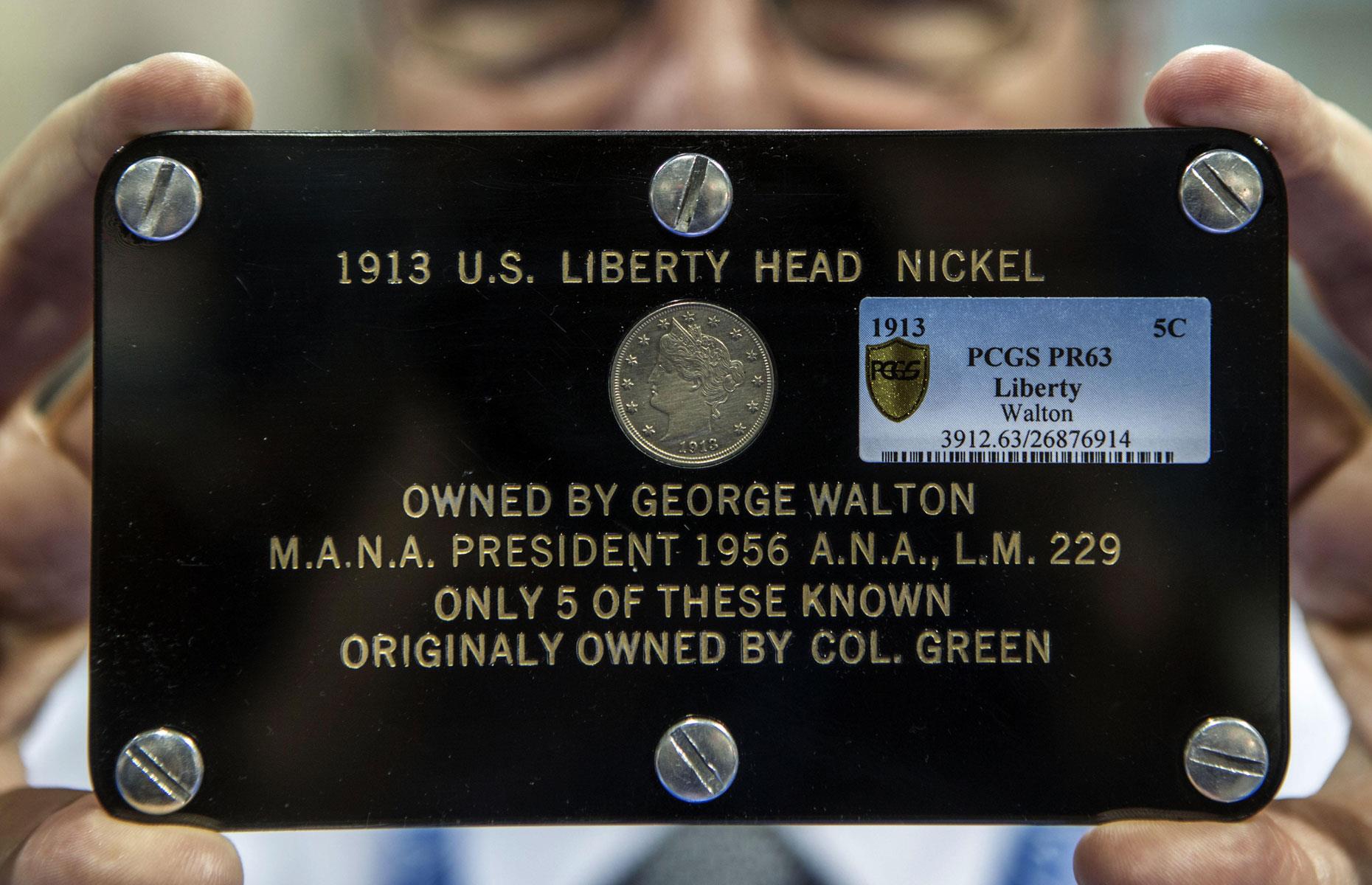 18. 1913 Liberty Head Nickel Walton Specimen: $4.2 million (£3.2m)