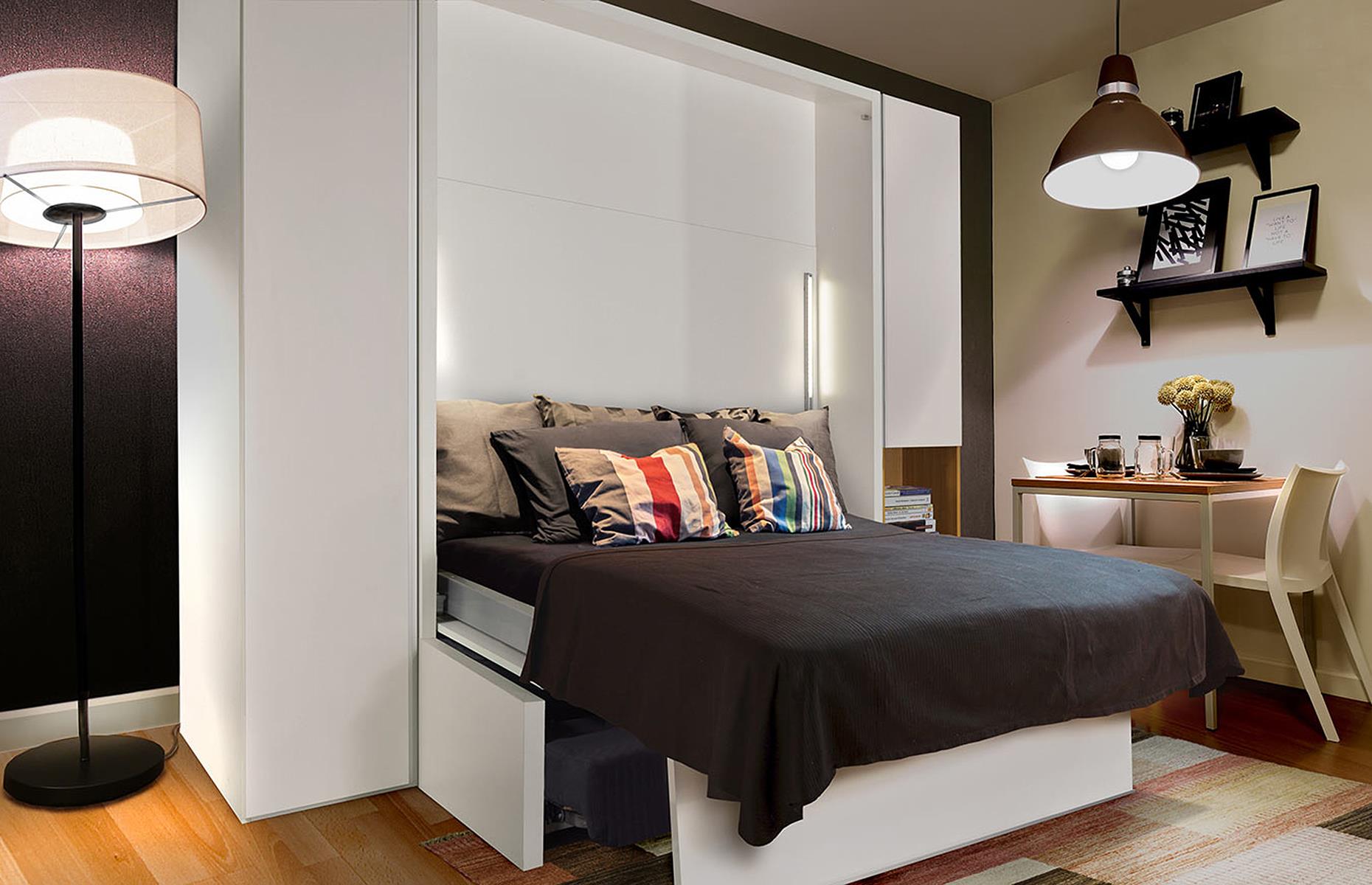 After: a cosy pull-down bed