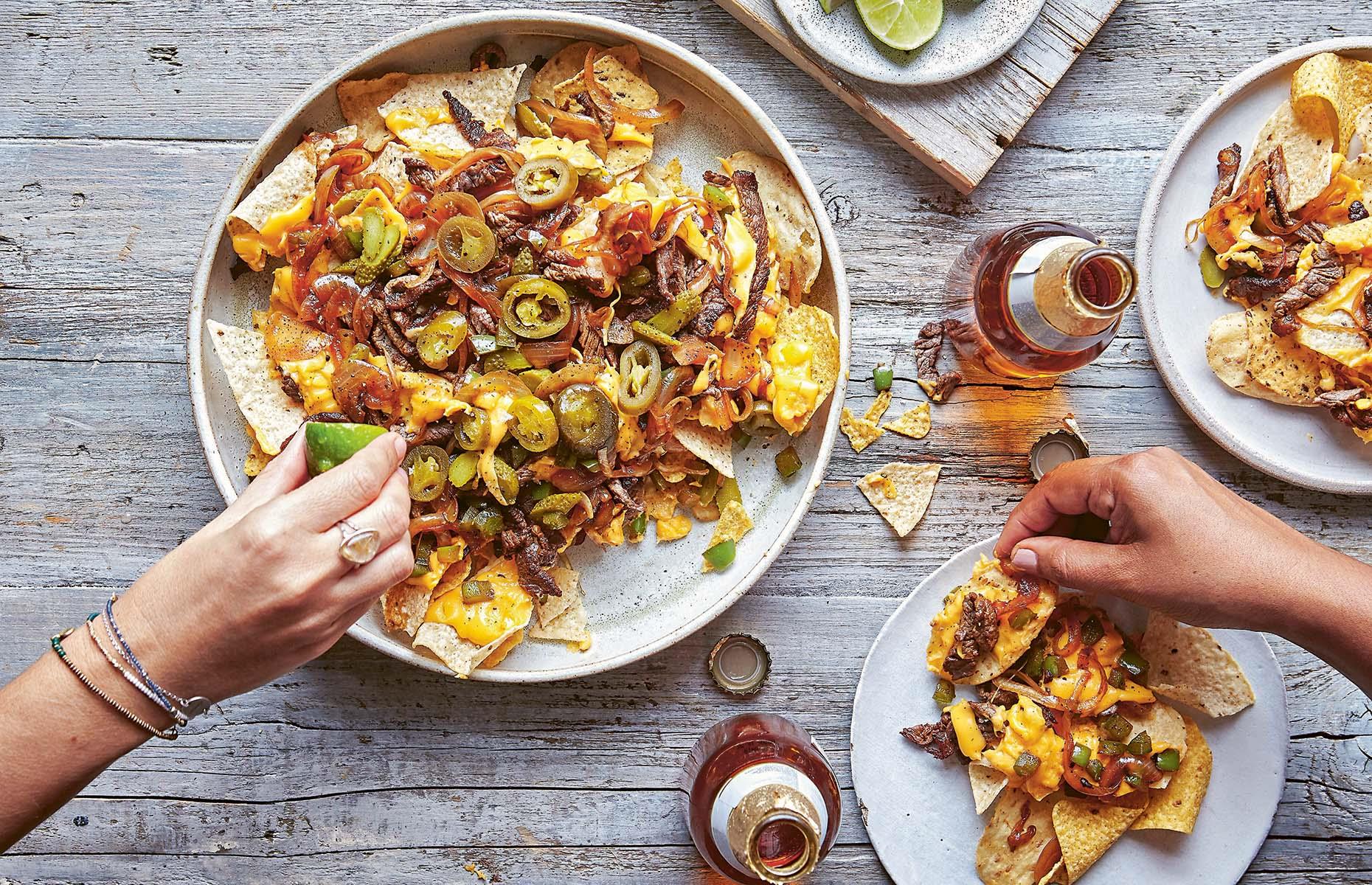 Philly steak nachos
