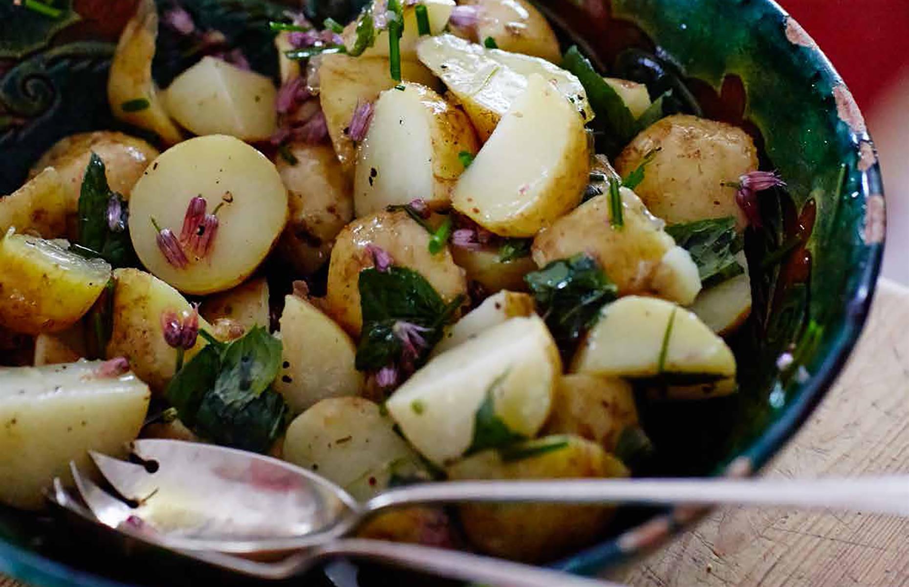 Warm new potato salad