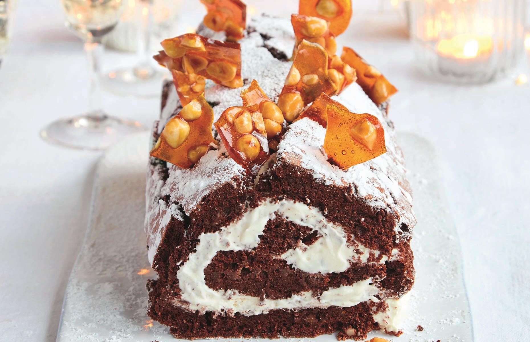 22. Chocolate and hazelnut roulade 