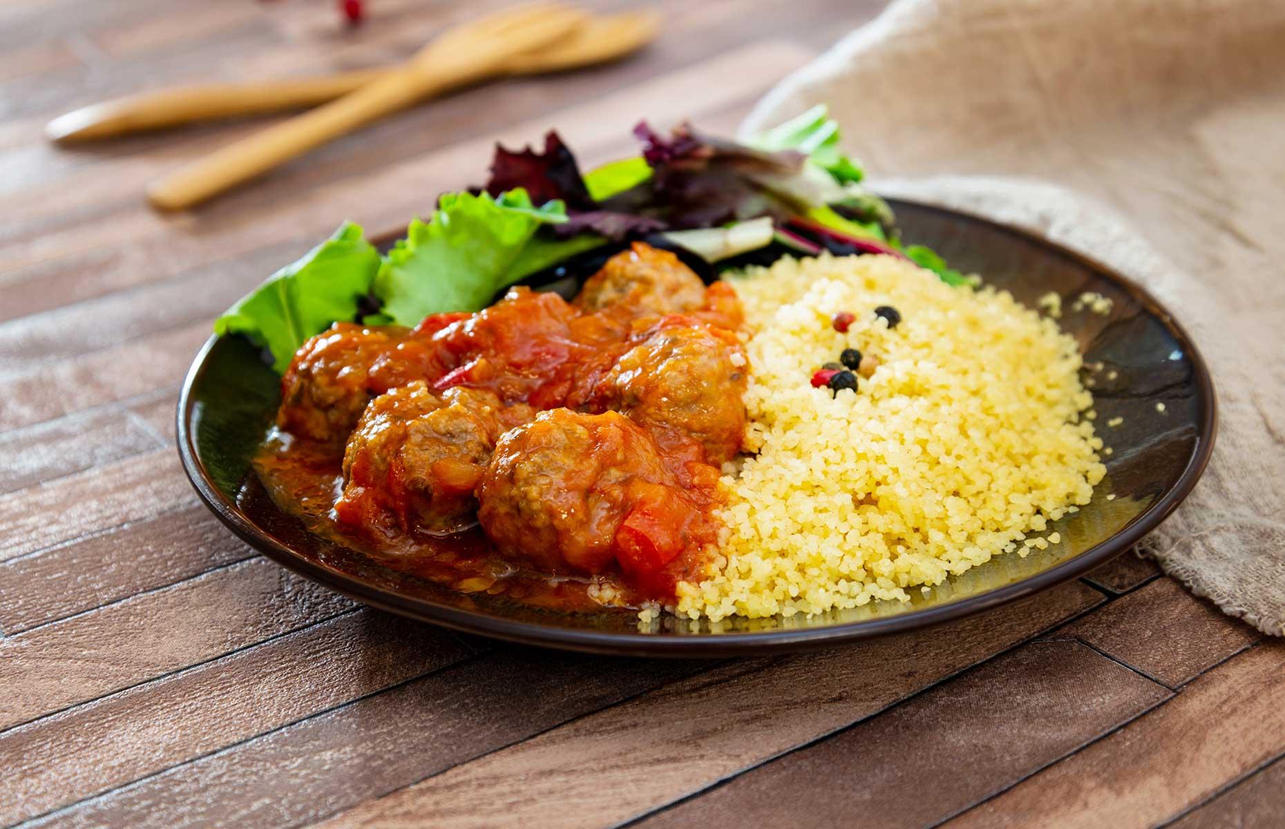 Lamb and apple meatball tagine