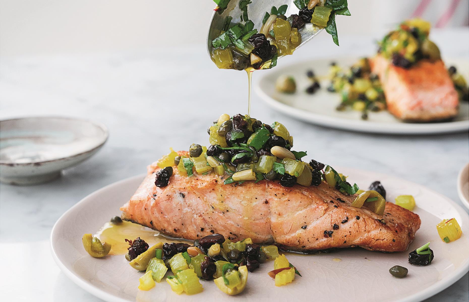 Main: pan-fried salmon