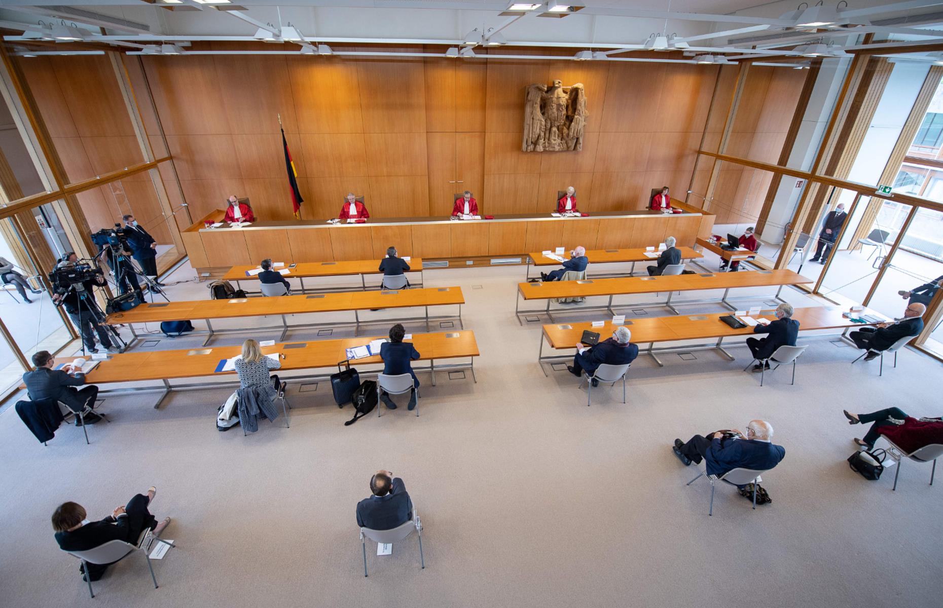 Karlsruhe, Germany: A socially-distanced court