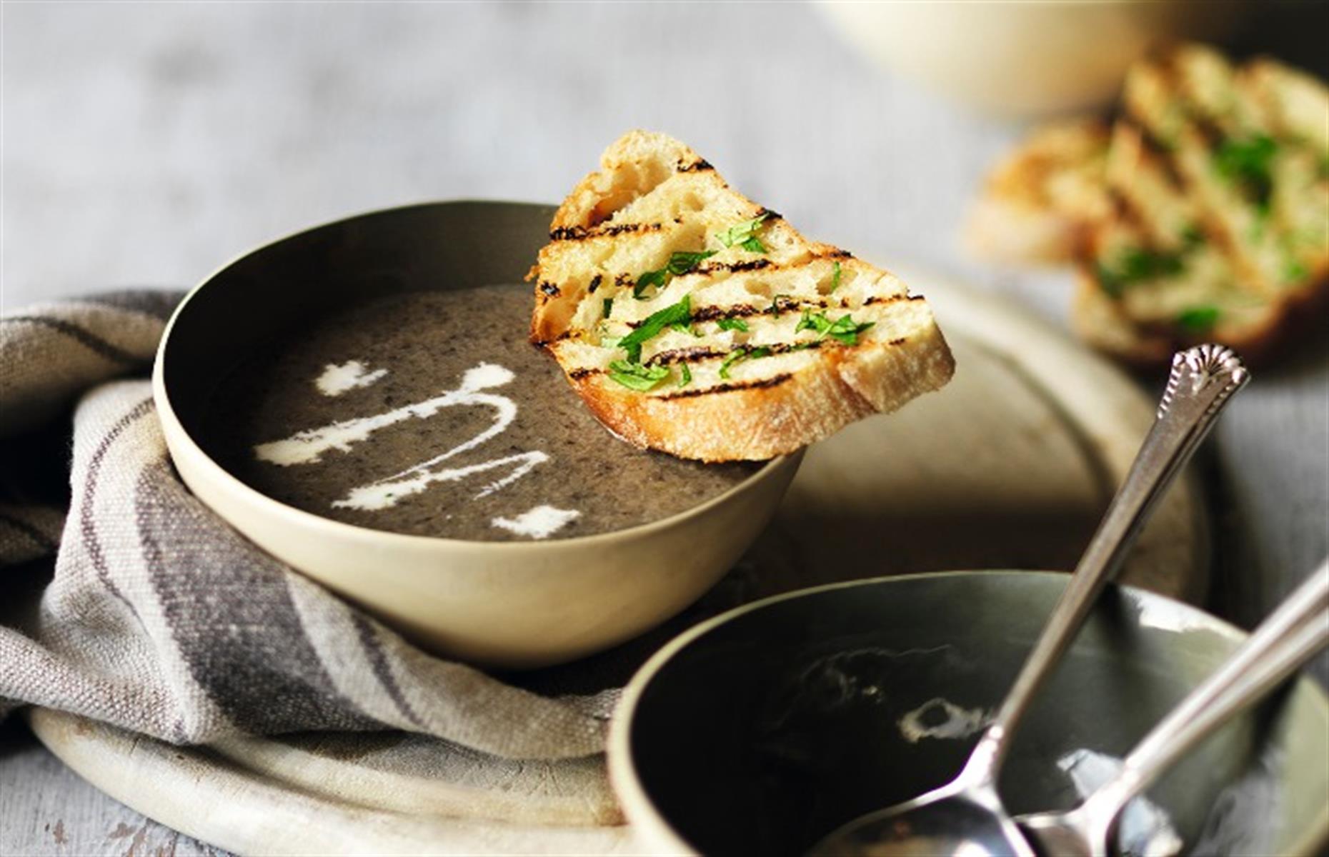Make and freeze: creamy mushroom soup