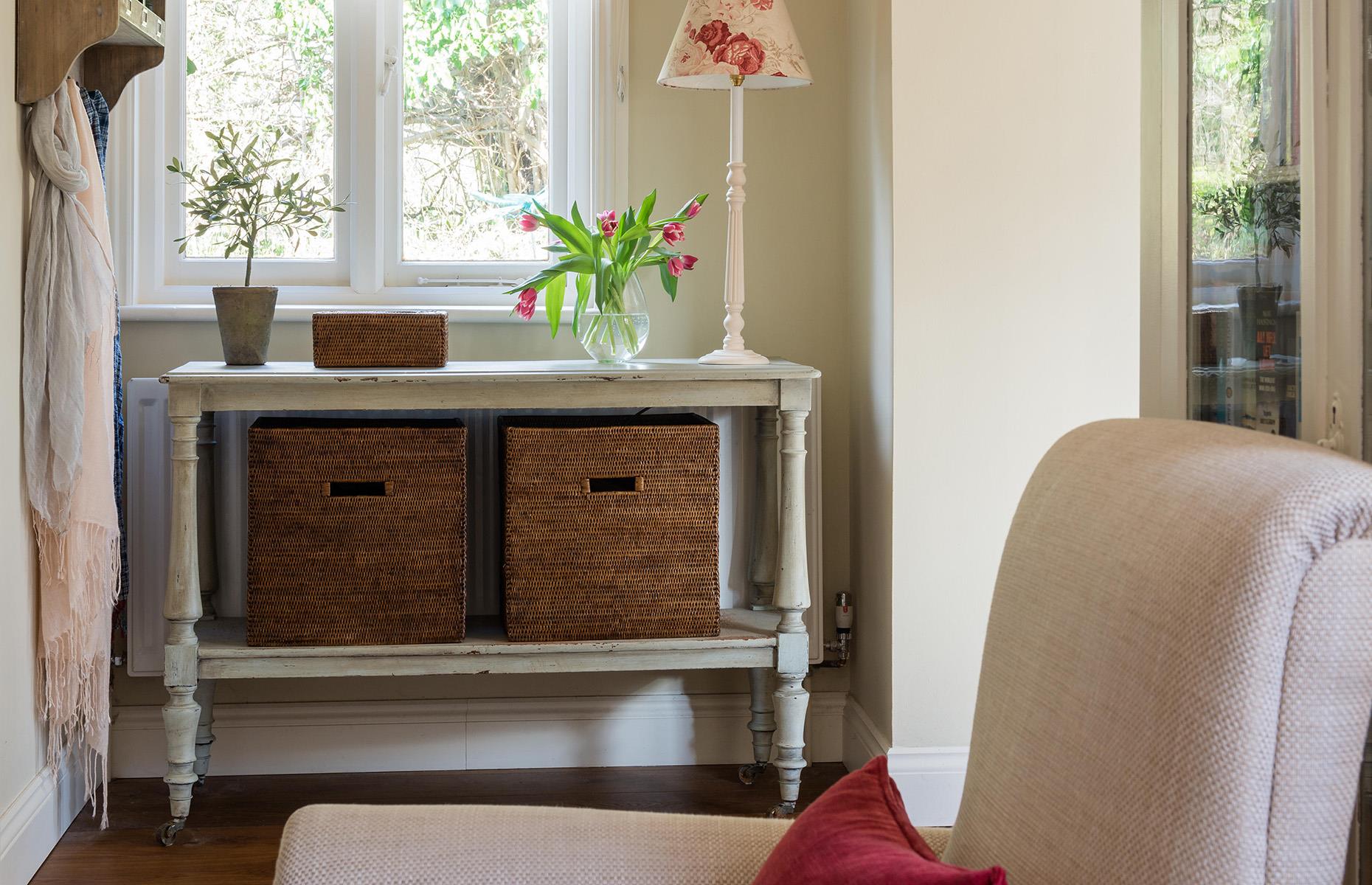 Use baskets for storage