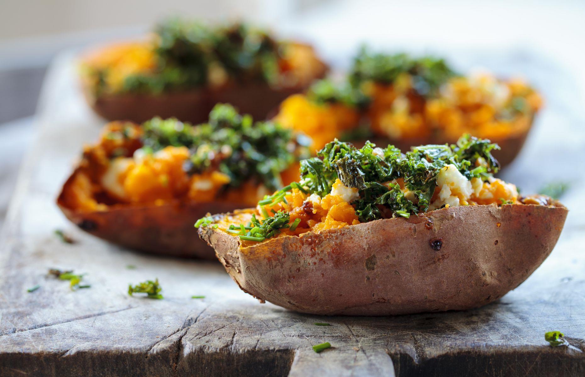 7. Experiment with stuffed baked sweet potatoes
