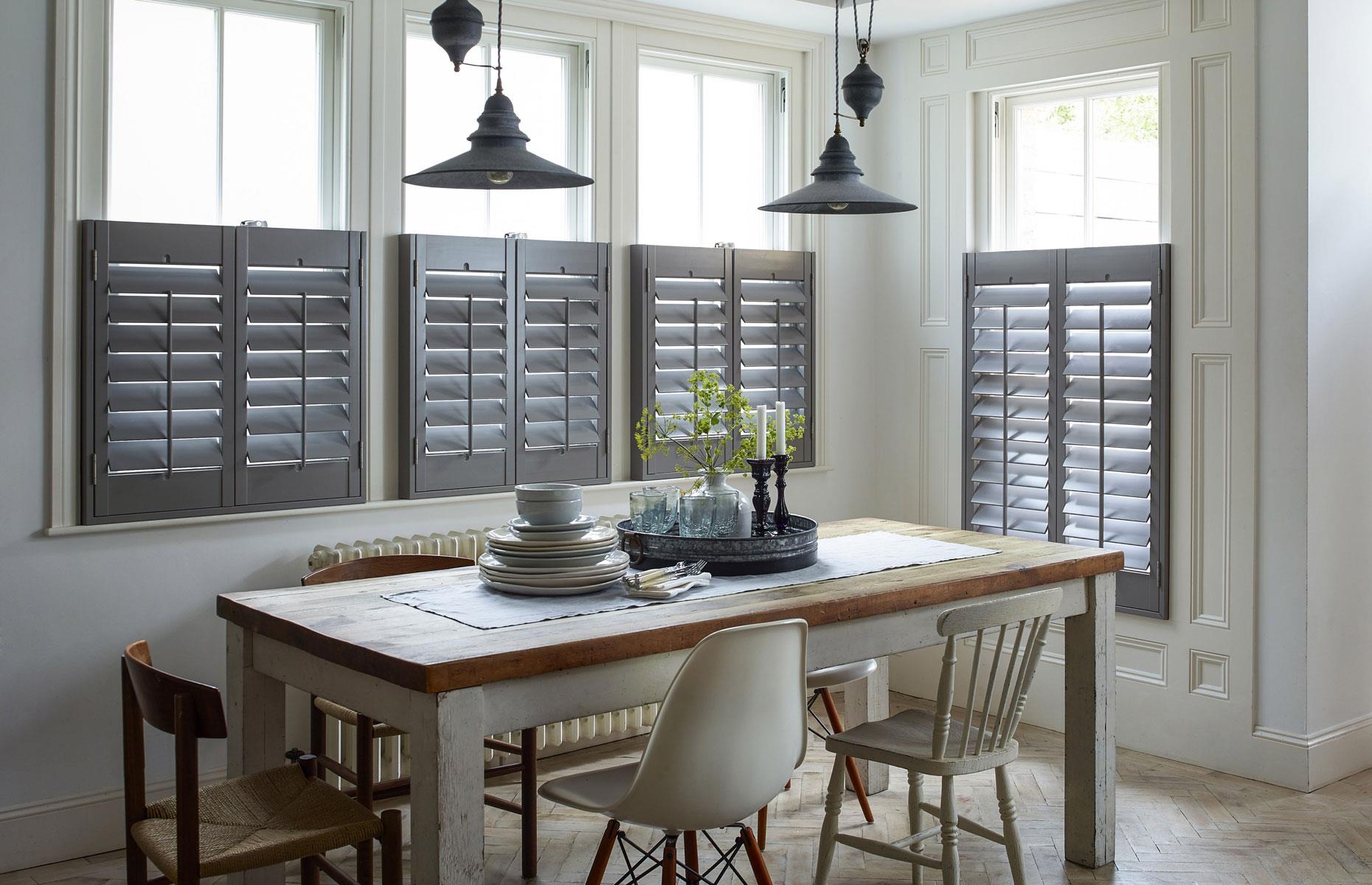 Cafe-style wooden shutters