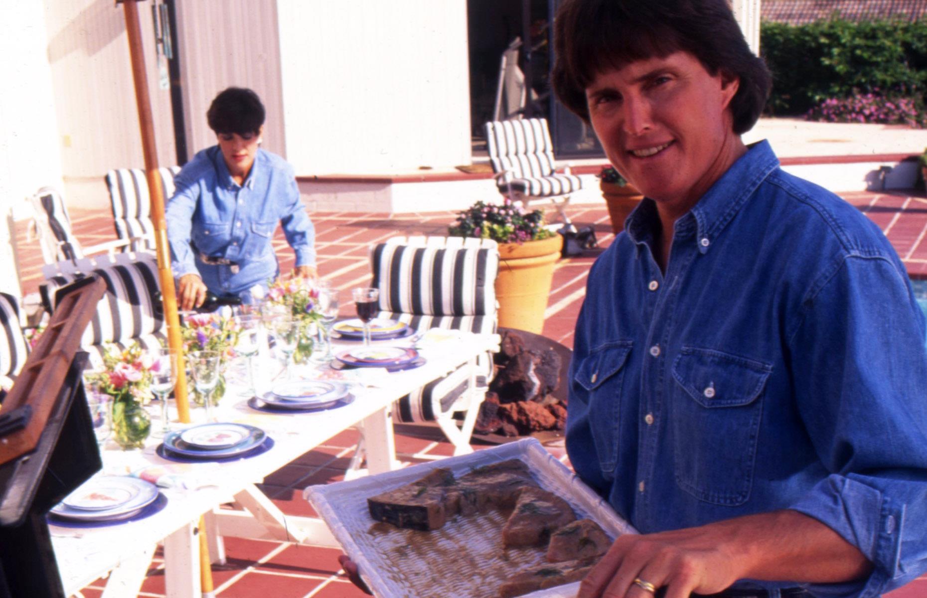 1990s: Bruce and Kris Jenner barbecue in Los Angeles
