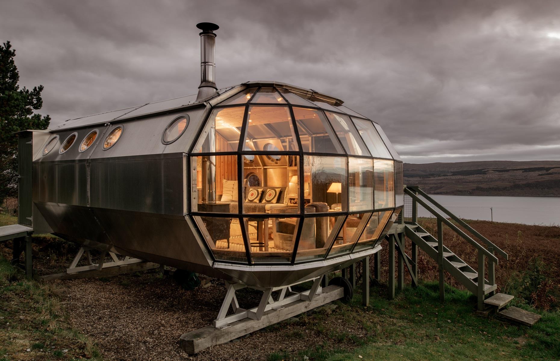 Modern airship, Oban, UK