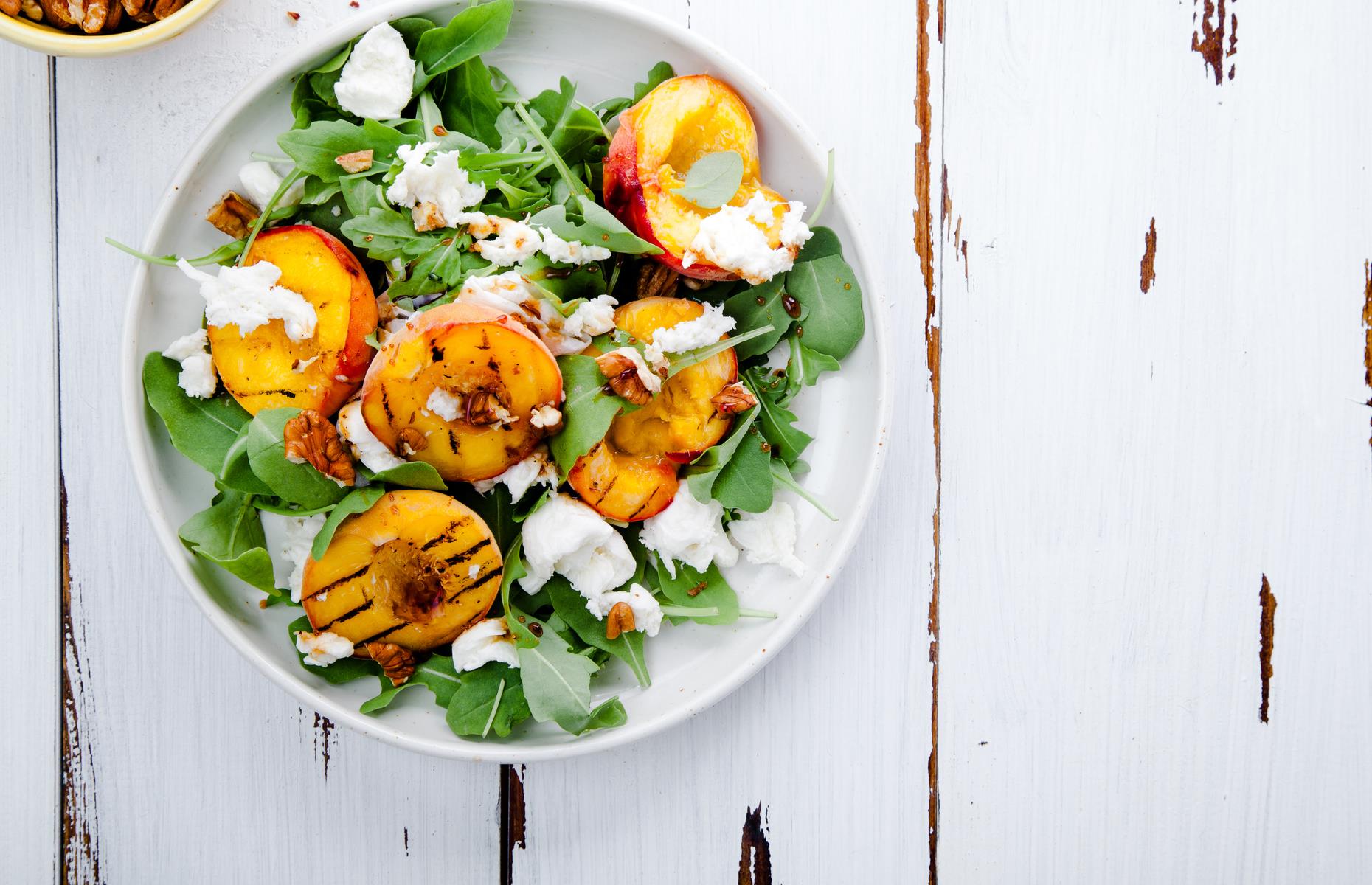 Peach and mozzarella salad