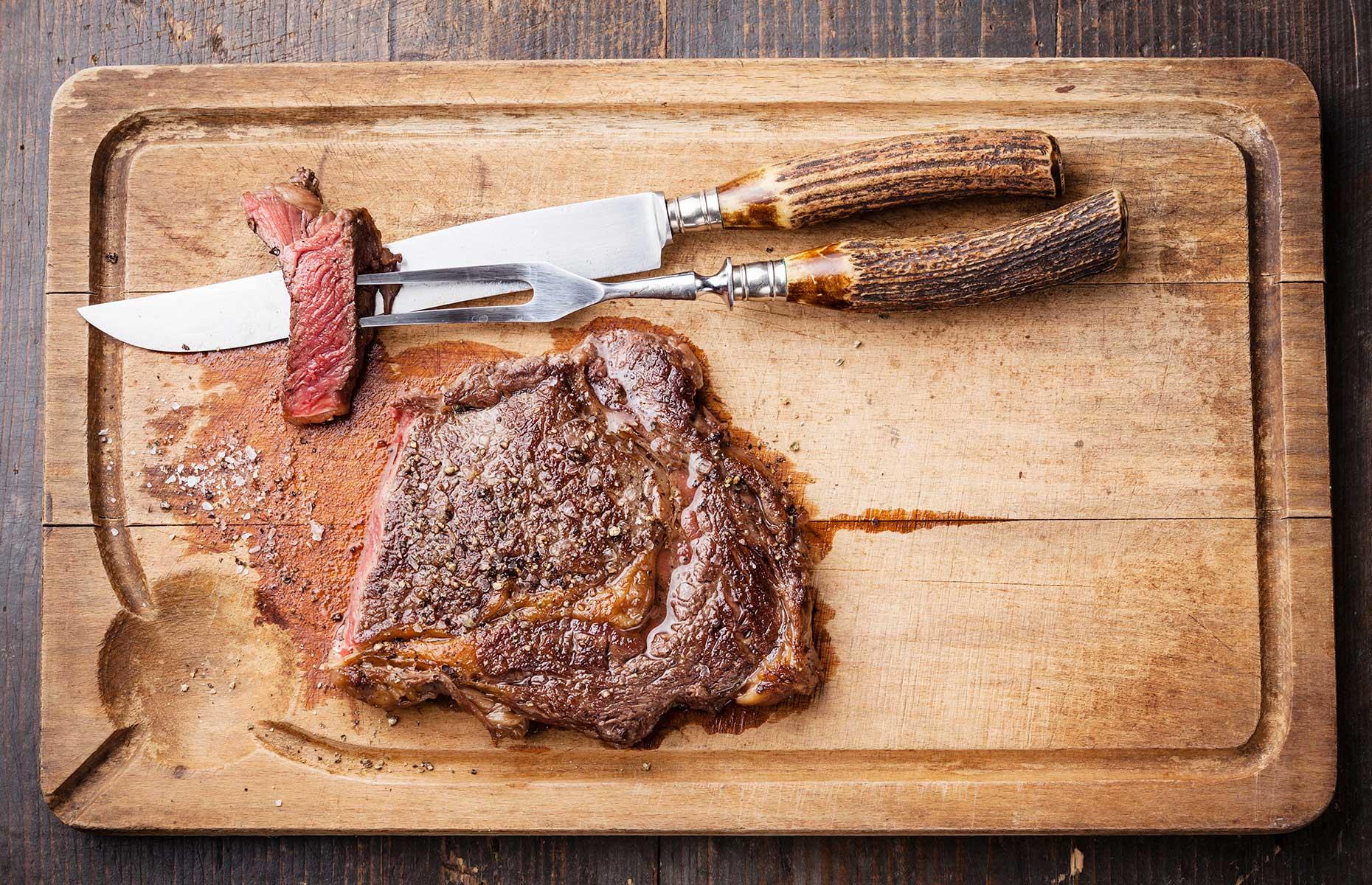 15. Bobby Flay: check steak with a meat thermometer