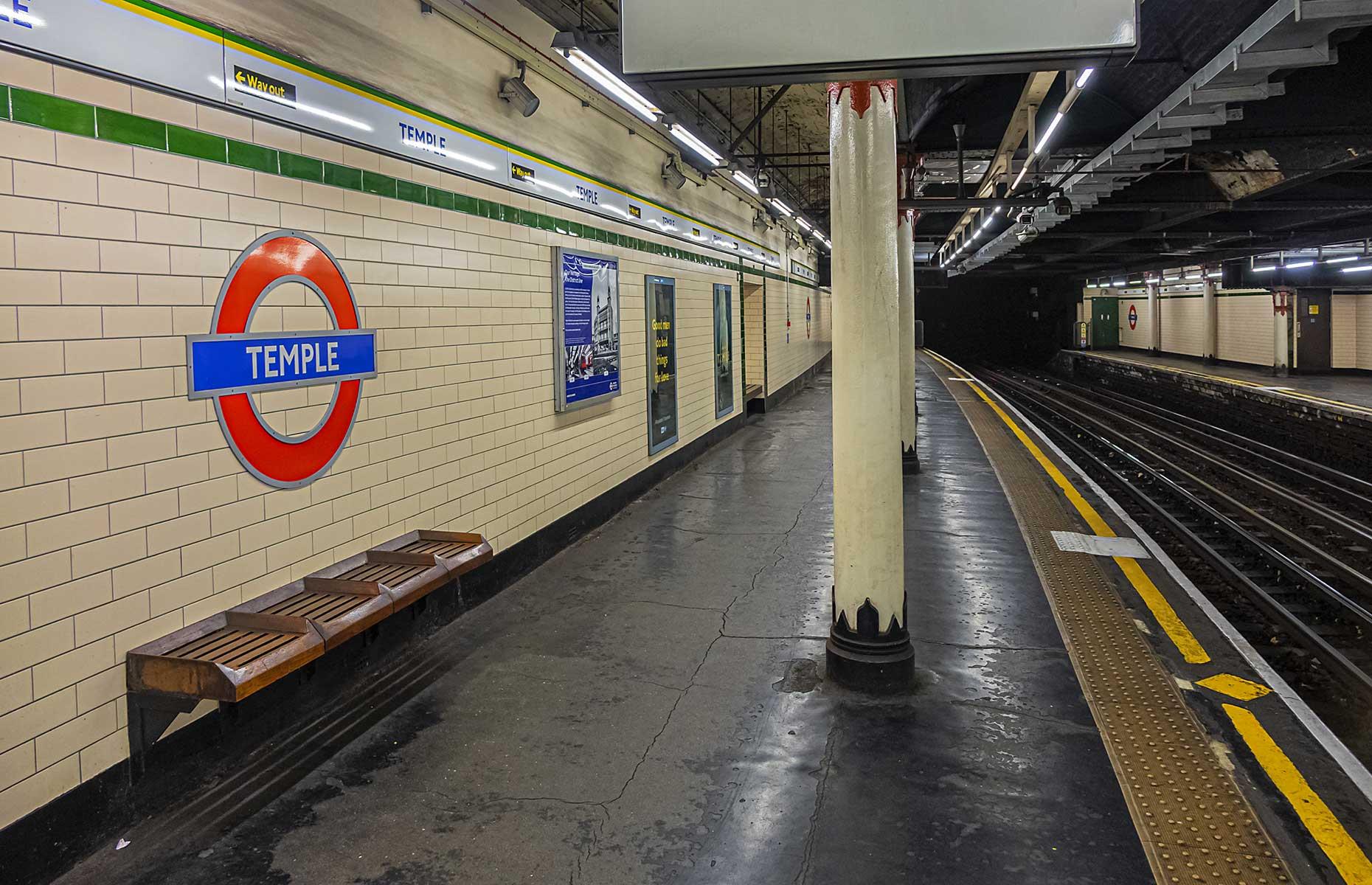 Notice the details at Temple station