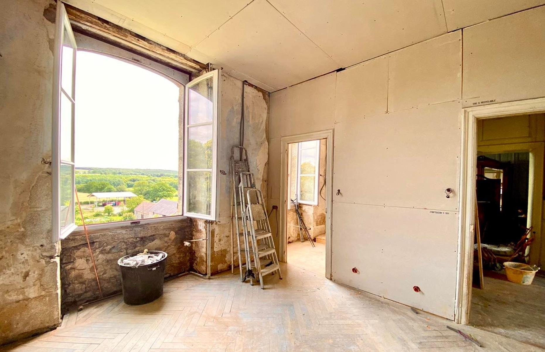 During: restoring the walls and windows