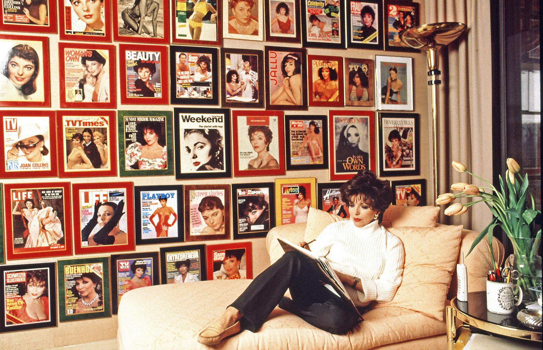 Joan Collins, novelist at work