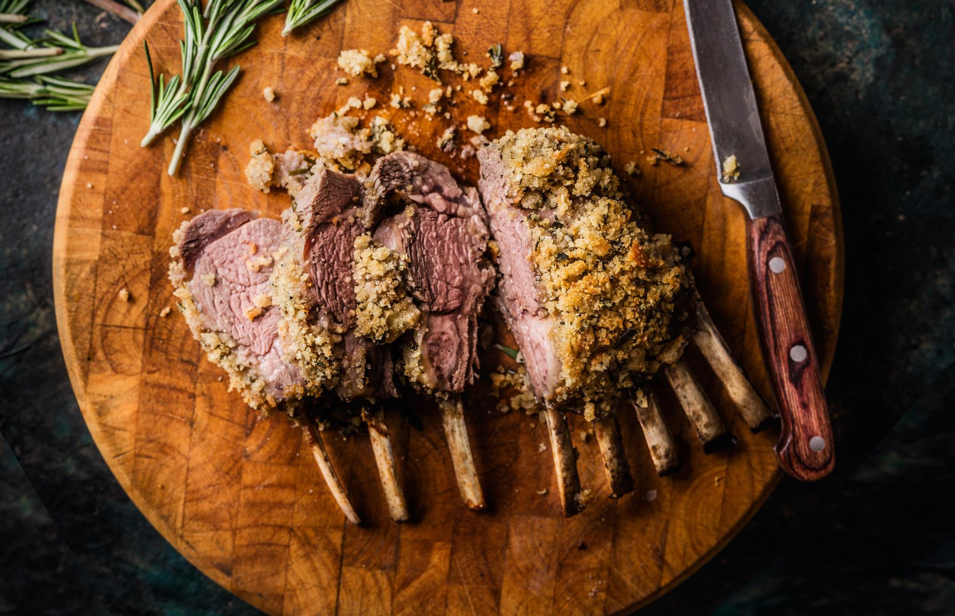 Rack of lamb with rosemary and Parmesan