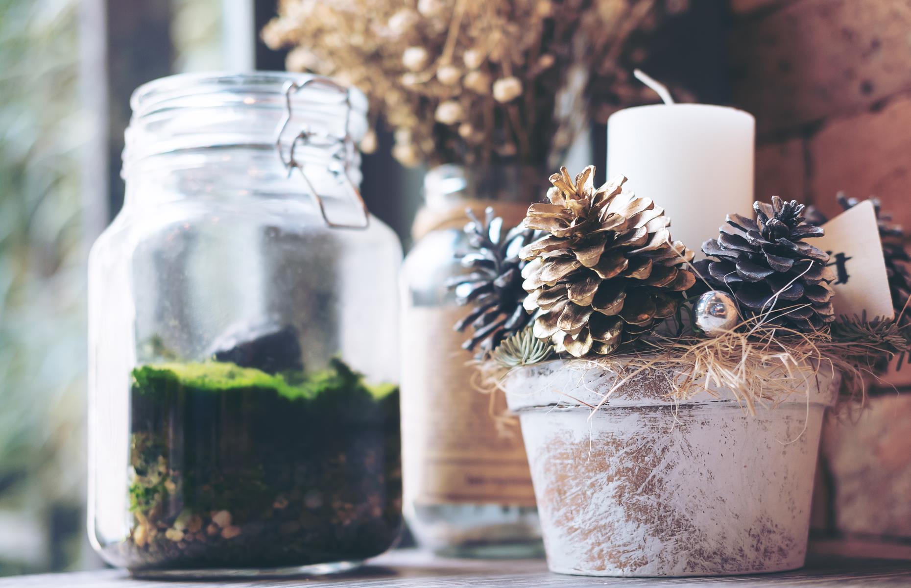 Decorate with pine cones