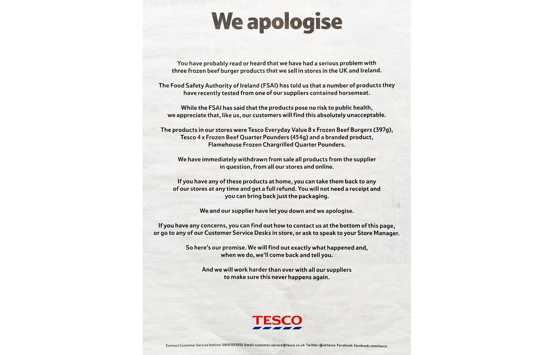Horse meat scandal: Tesco apologises over 'hay' Twitter post