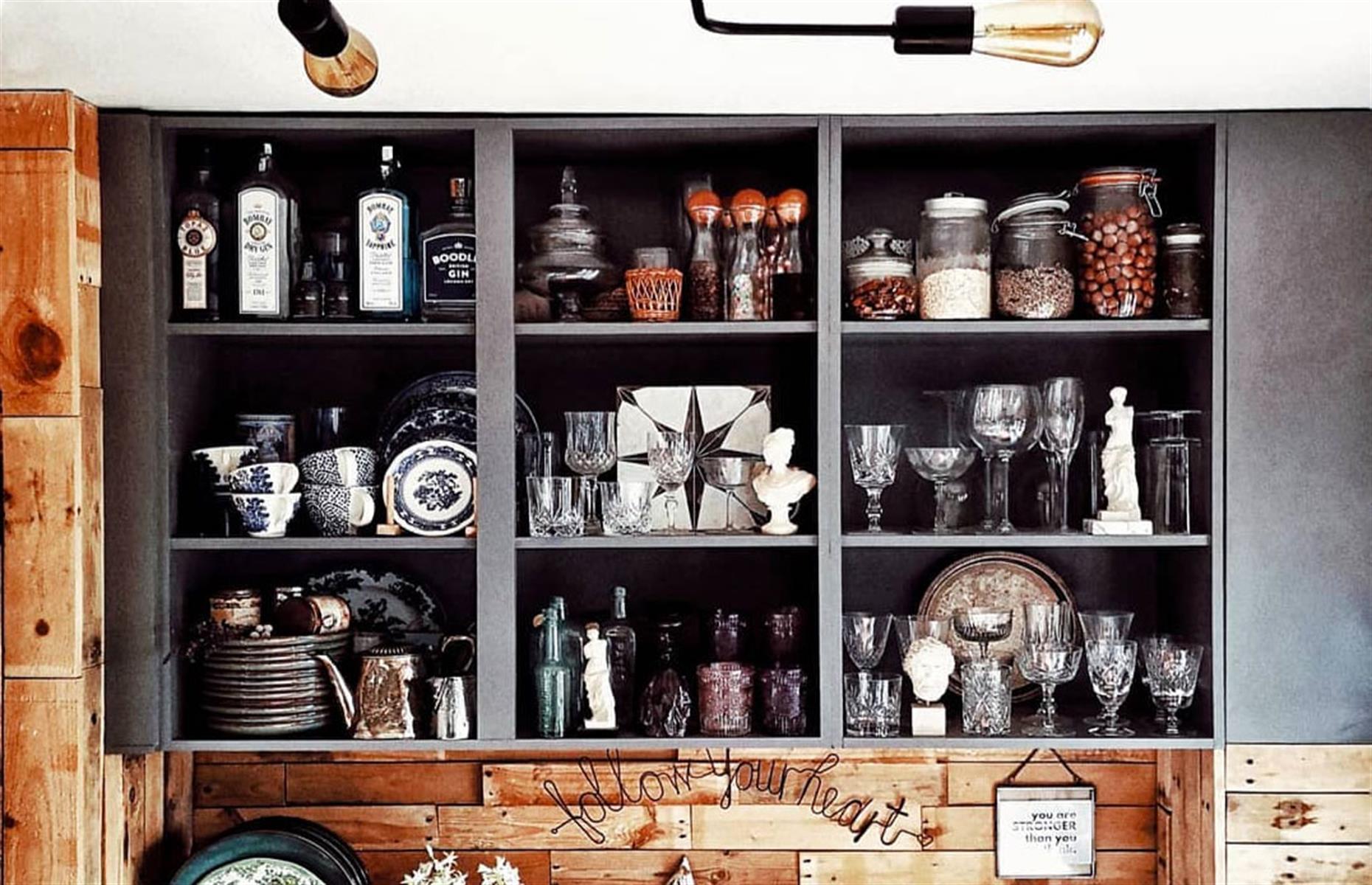 Rustic cabin-style kitchen