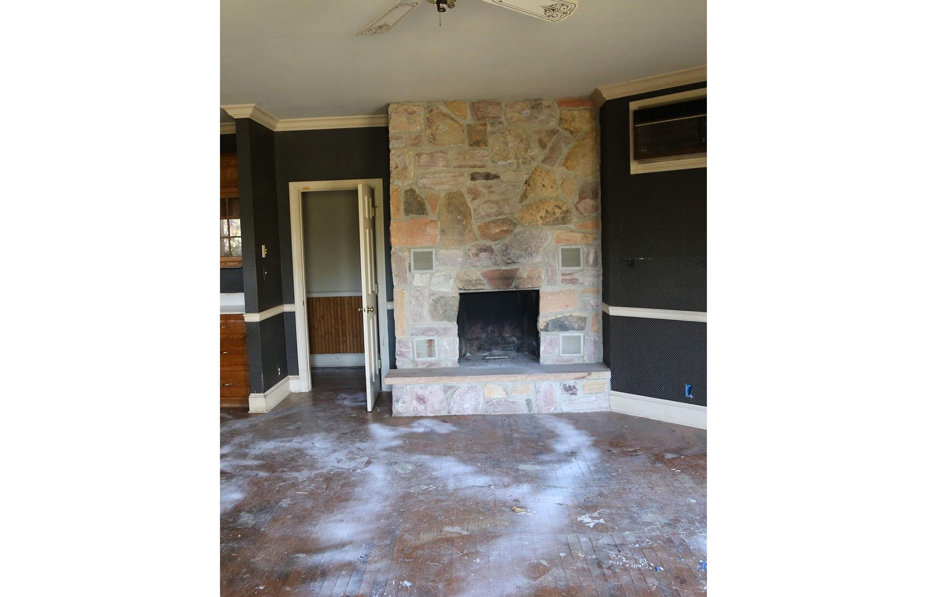 Before: the fireplace