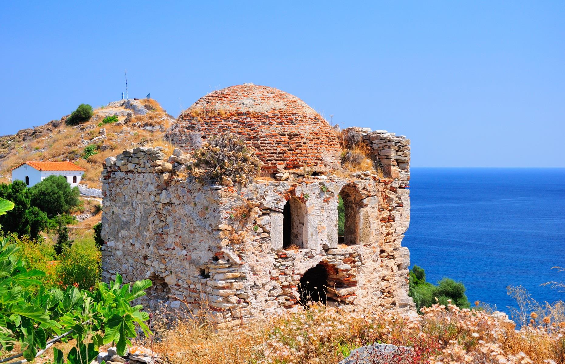 Ruinas de Glum Face, Skiathos, Grecia