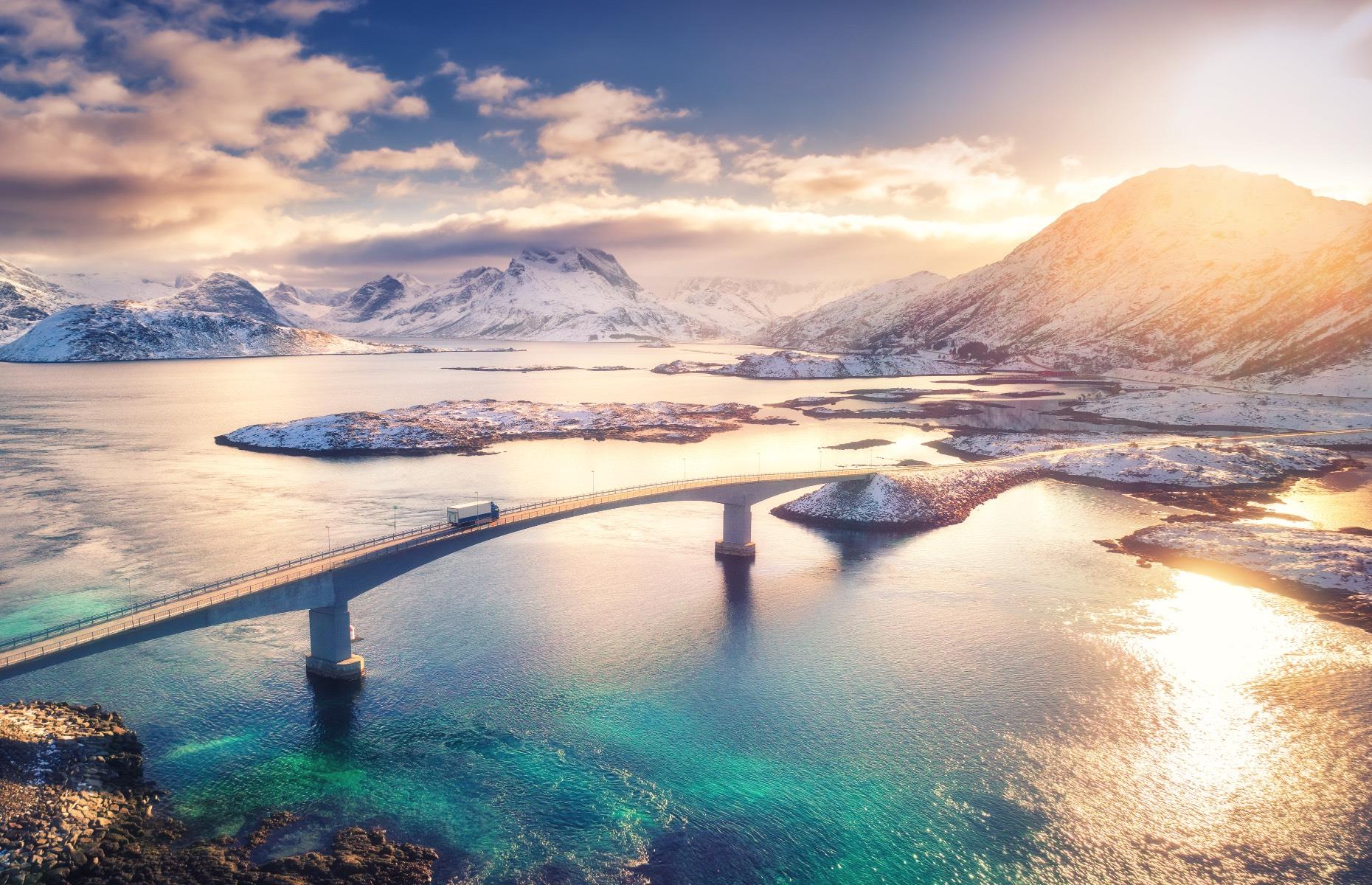 16. Fredvang Bridges, Norway