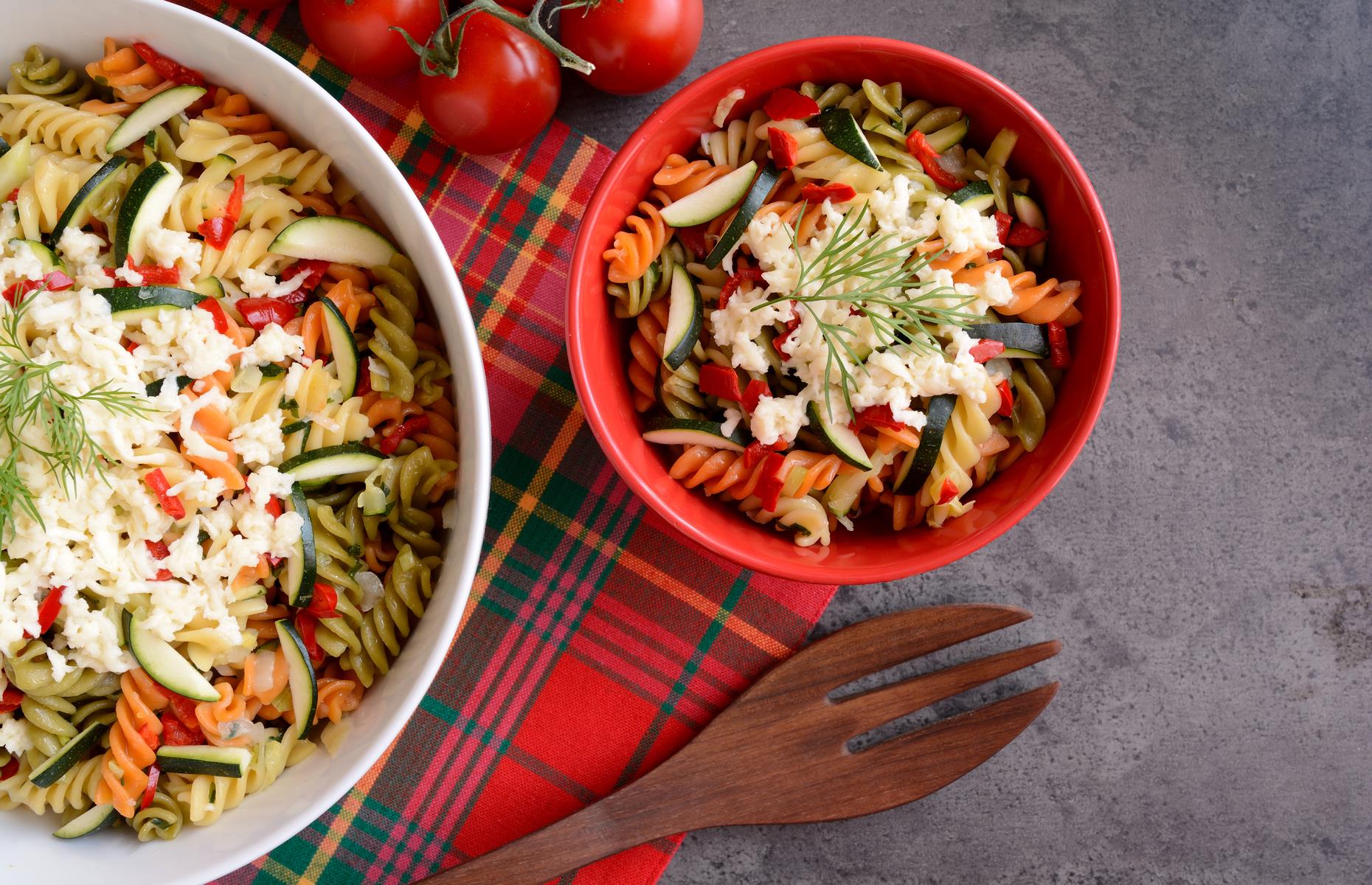 42. Tricolore pasta salad