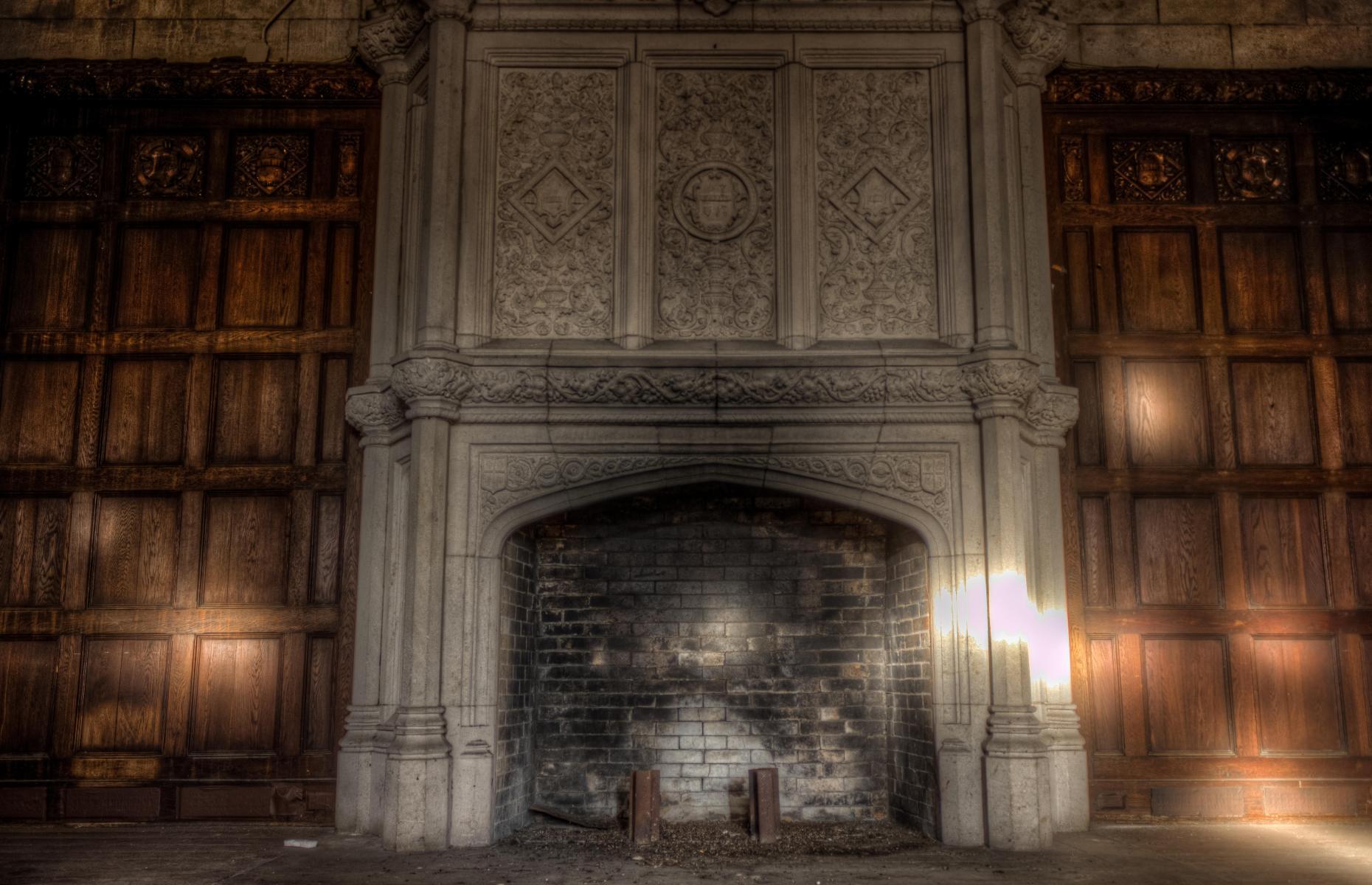 Carved fireplace