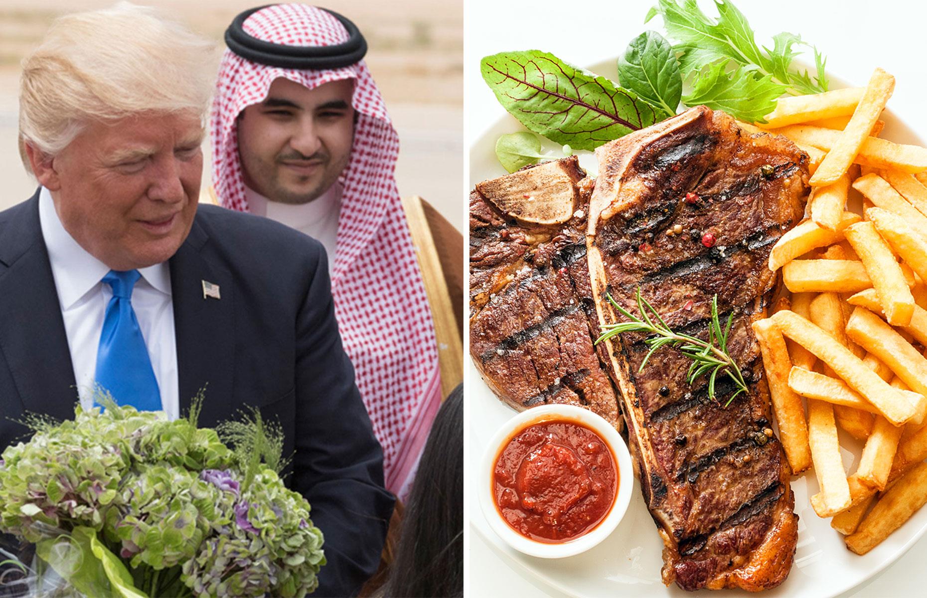 Donald Trump's steak and ketchup in Saudi Arabia