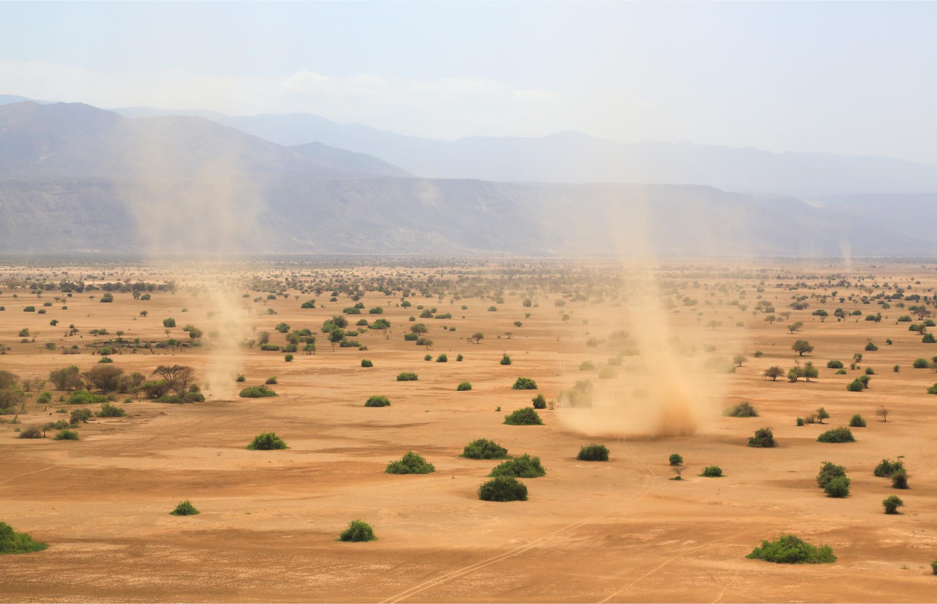 Dust devils, Great Rift Valley, Kenya