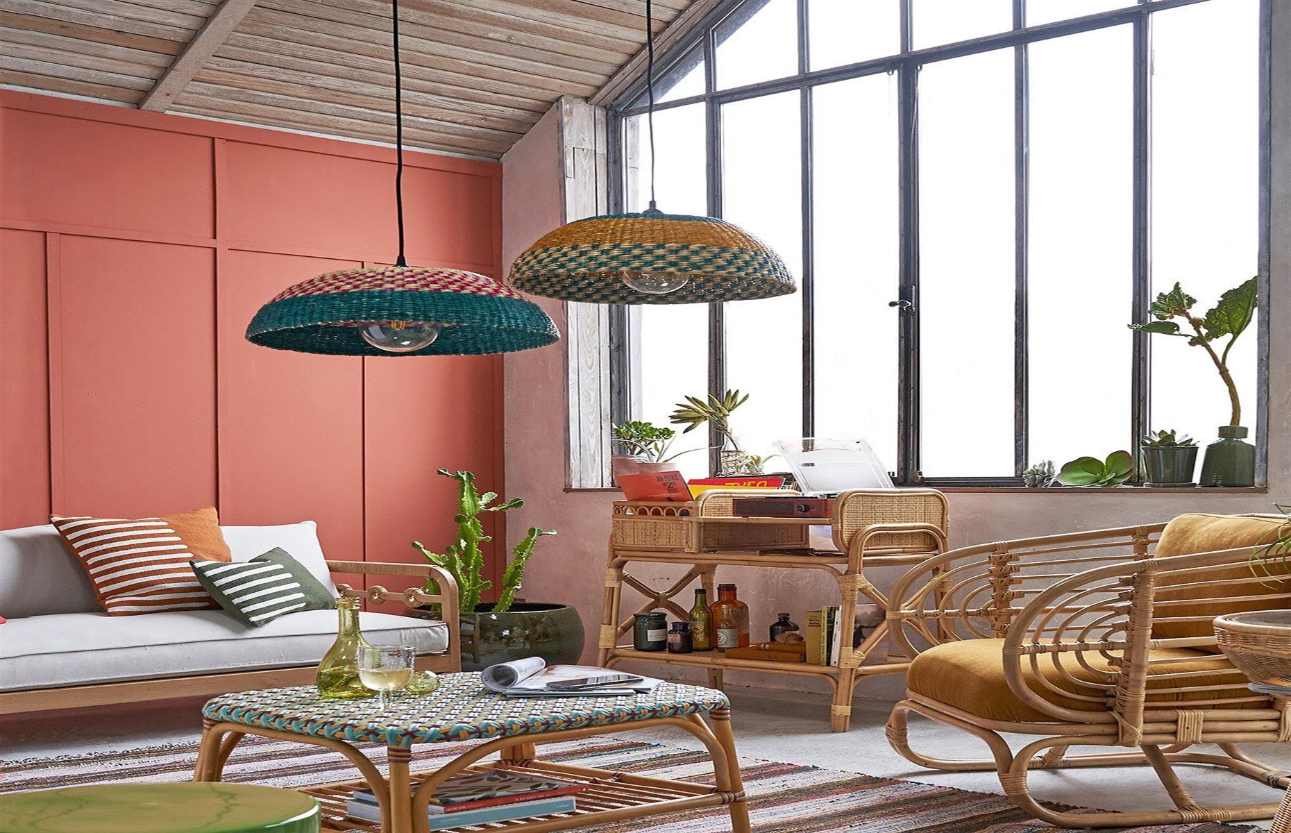 Colour up rattan lampshades