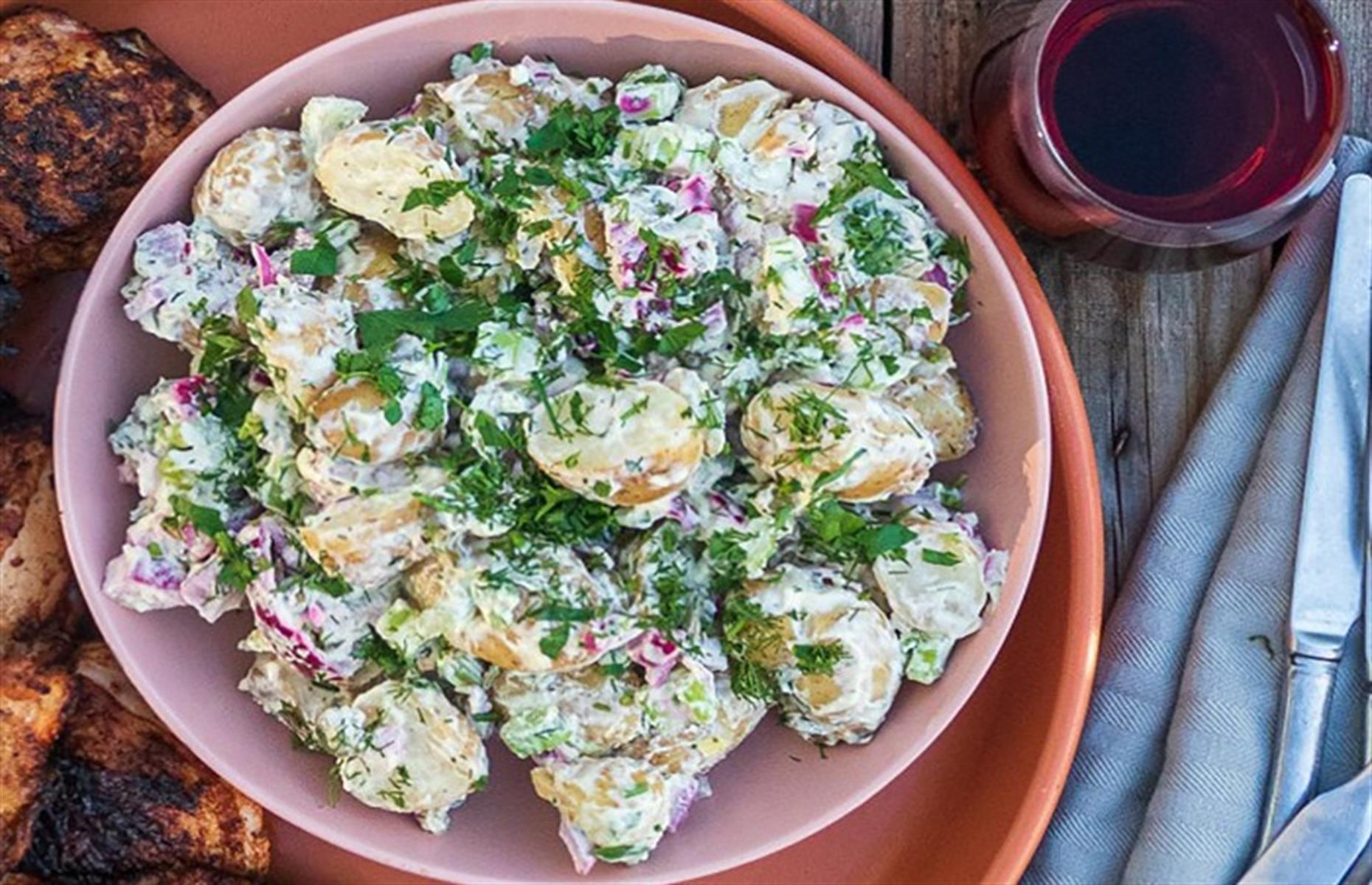 Soft cheese potato salad