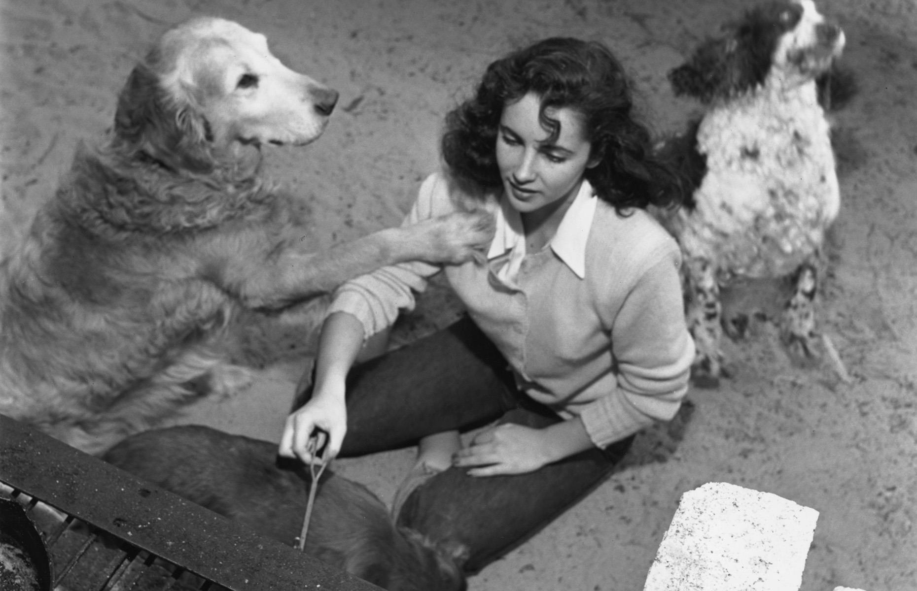 1940s: Elizabeth Taylor grills sausages 