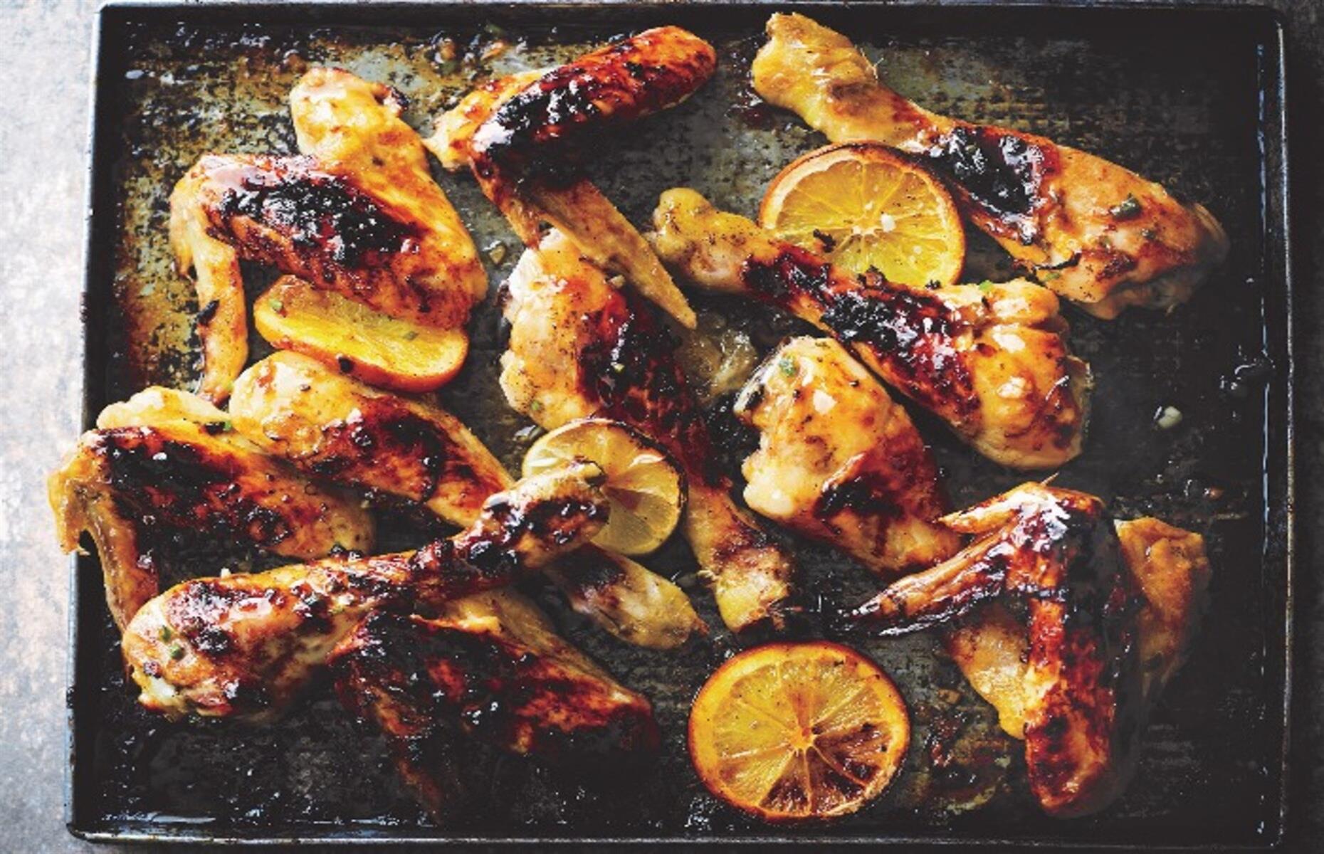 Lime, orange and jalapeño wings