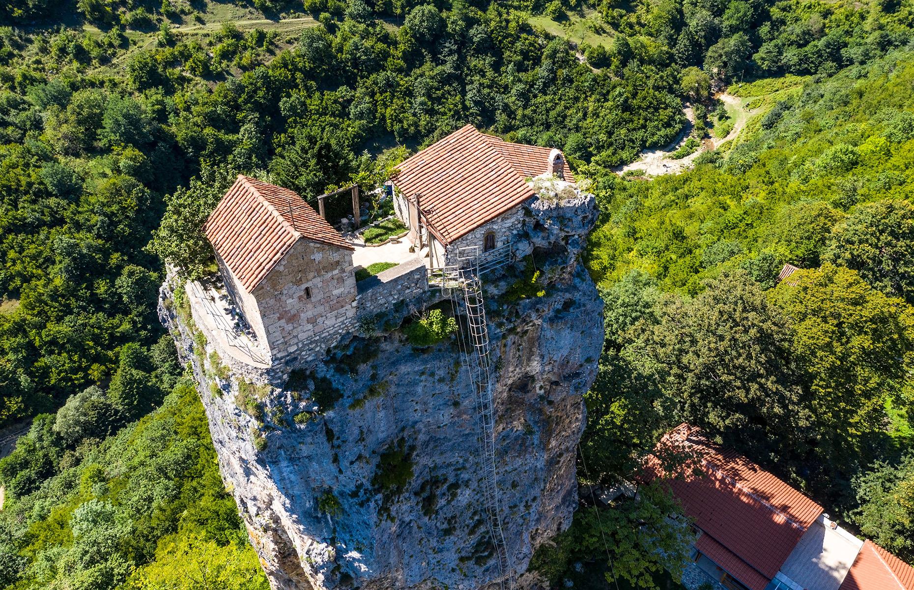 The Katskhi Pillar hermit cottage, Chiatura, Georgia