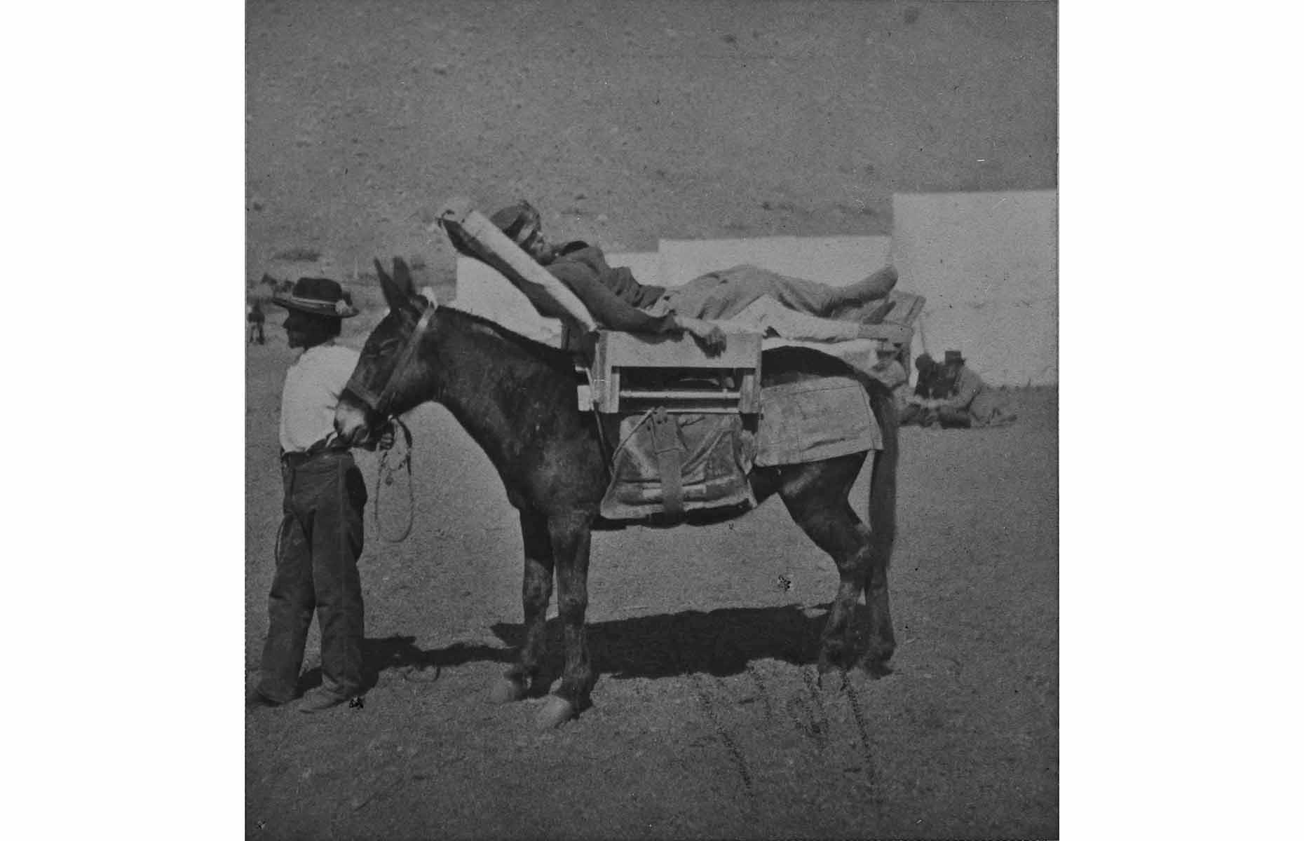 c.1873: A man lies wounded during the Modoc War
