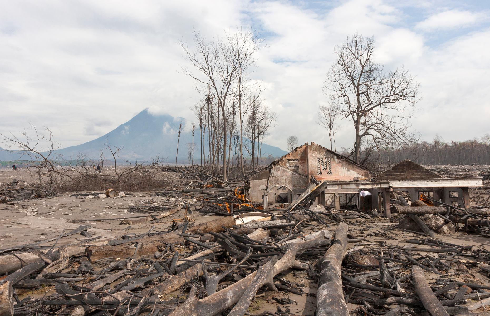 Mount Merapi destruction, Java, Indonesia 