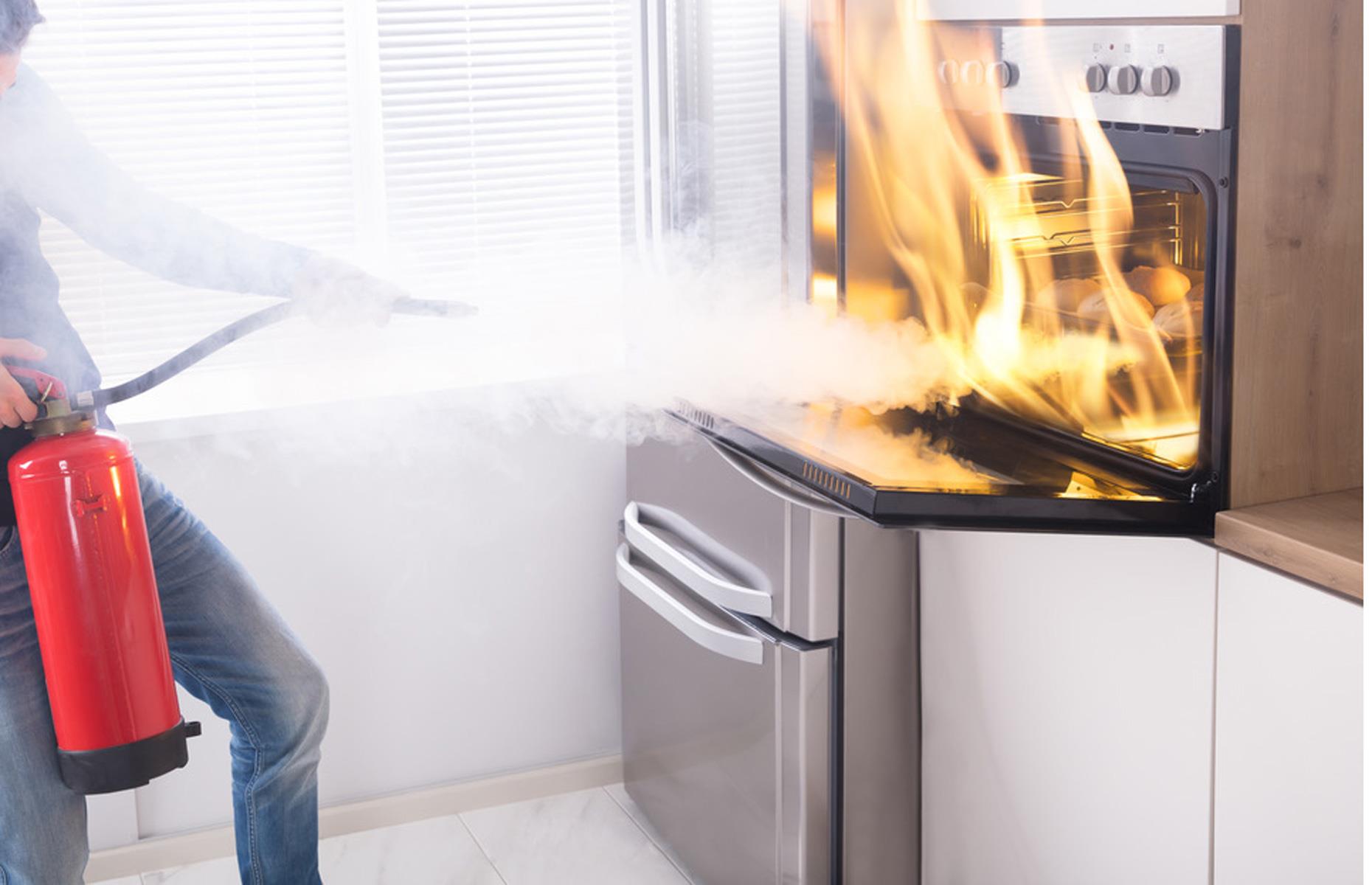 Burns from a cooker or oven
