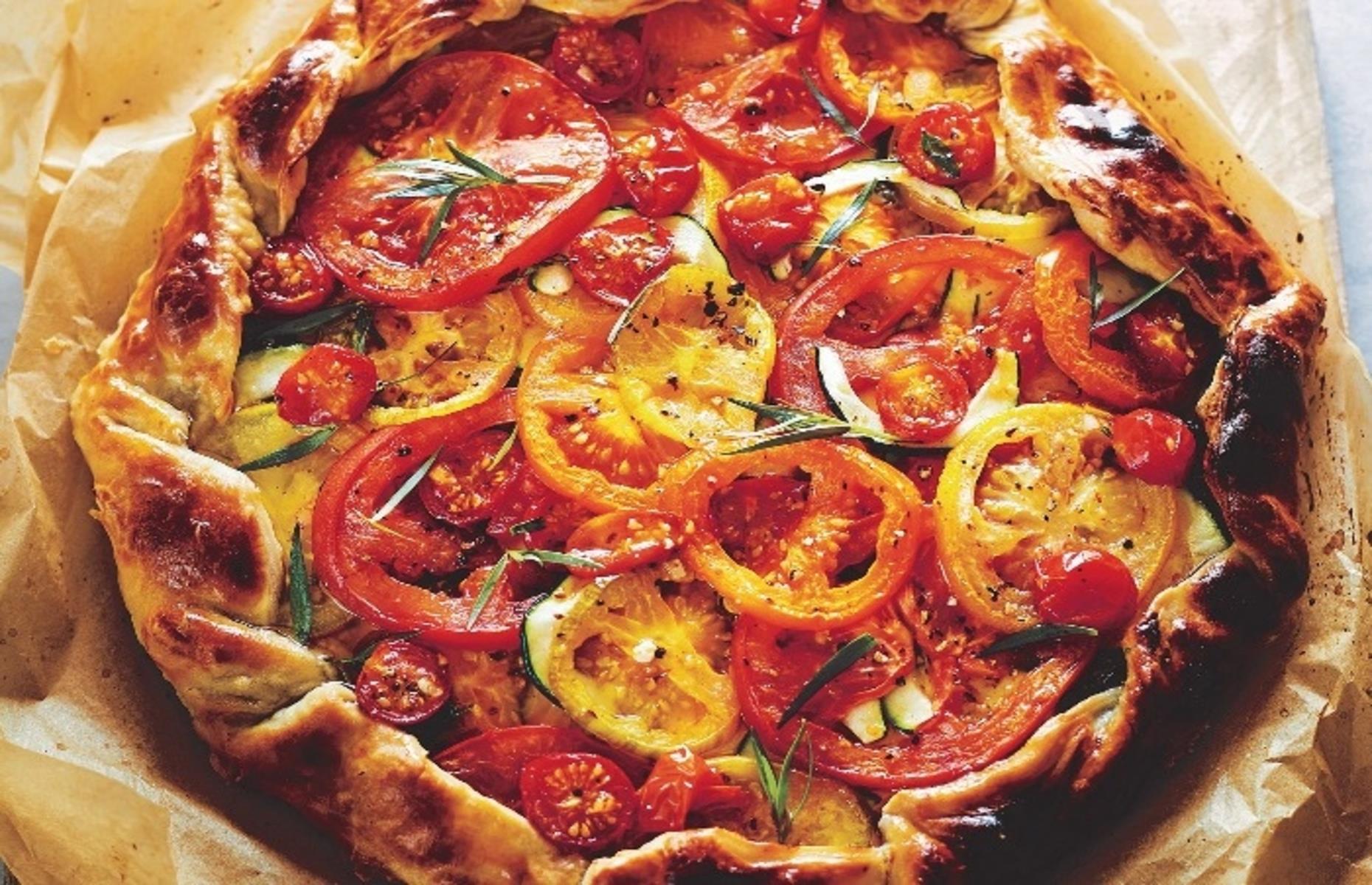 Tomato and courgette galette