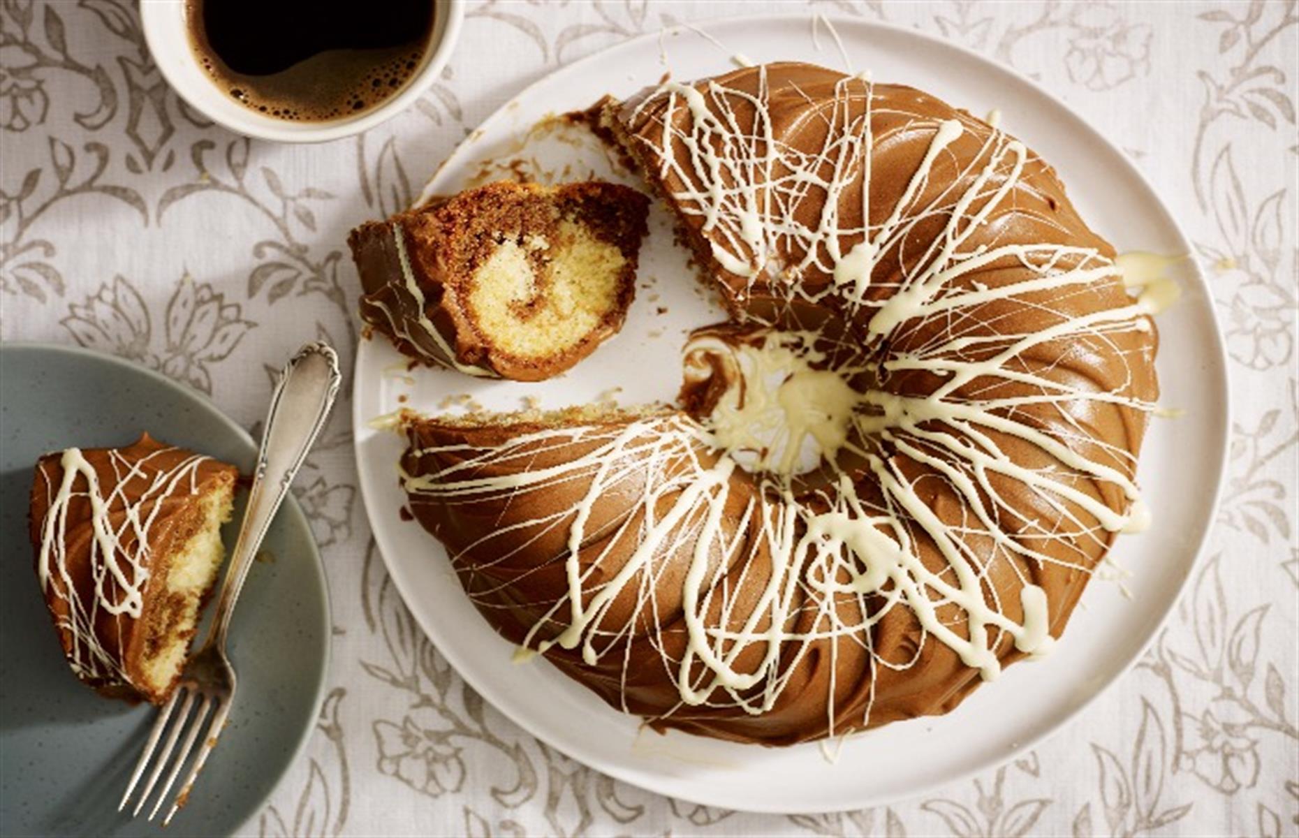 44. Marbled coffee ring cake