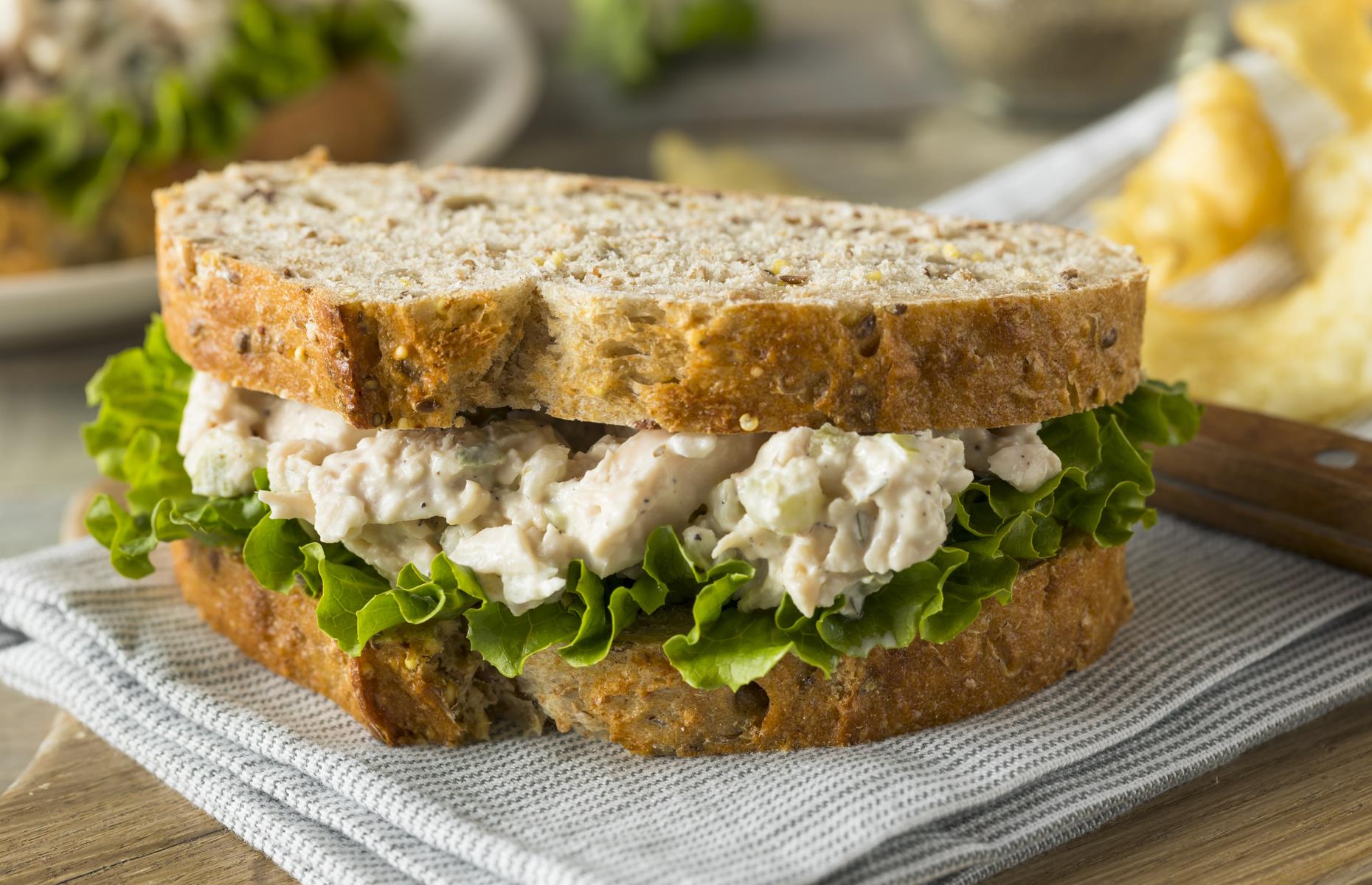 Spiced chicken mayo sandwich