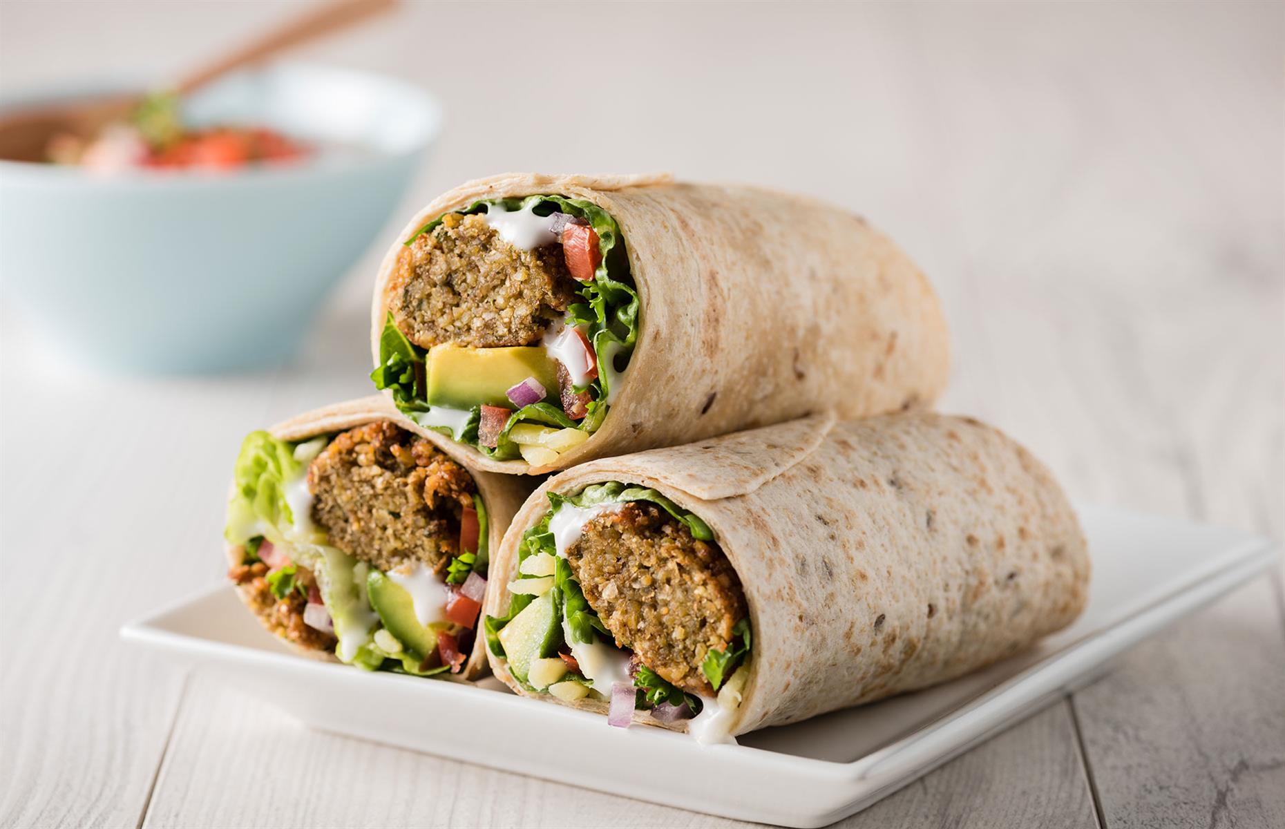 Chickpea kebab wraps