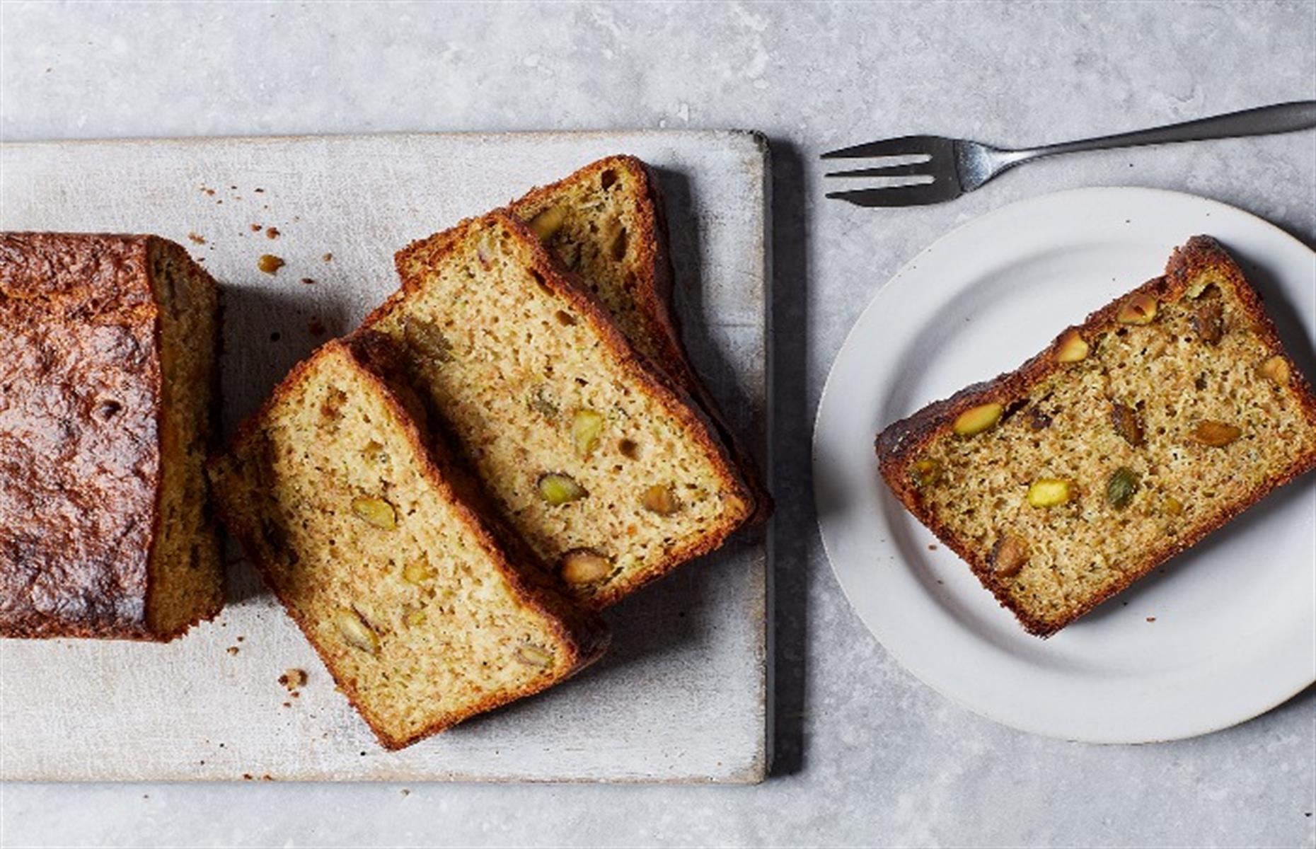 Courgette, pistachio and lime loaf