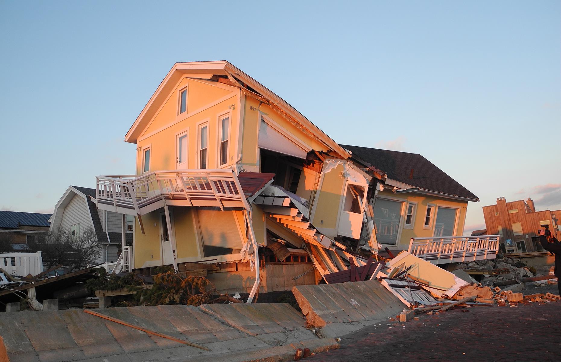 Destroyed by a hurricane