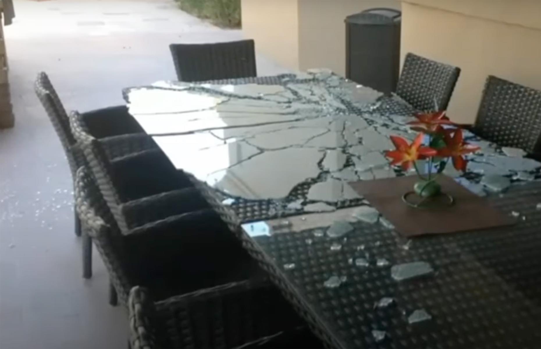 Cuts from smashed glass tables