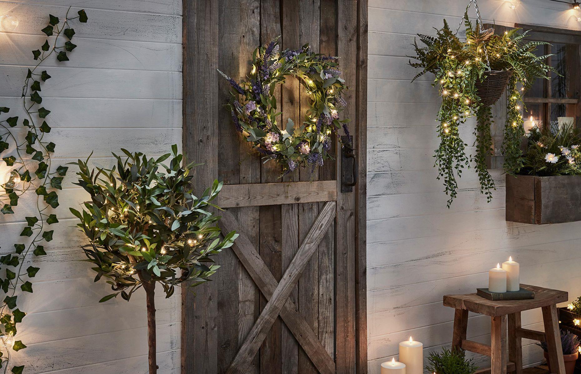 Glow up wreaths and topiary