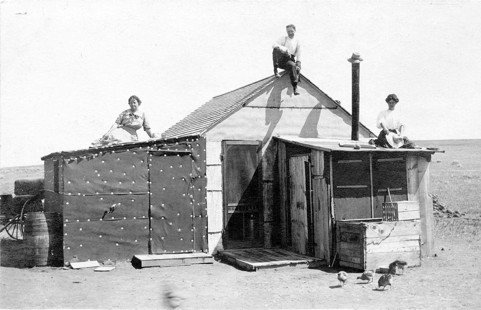Choza de reclamo en la pradera, Grandes Llanuras, 1910