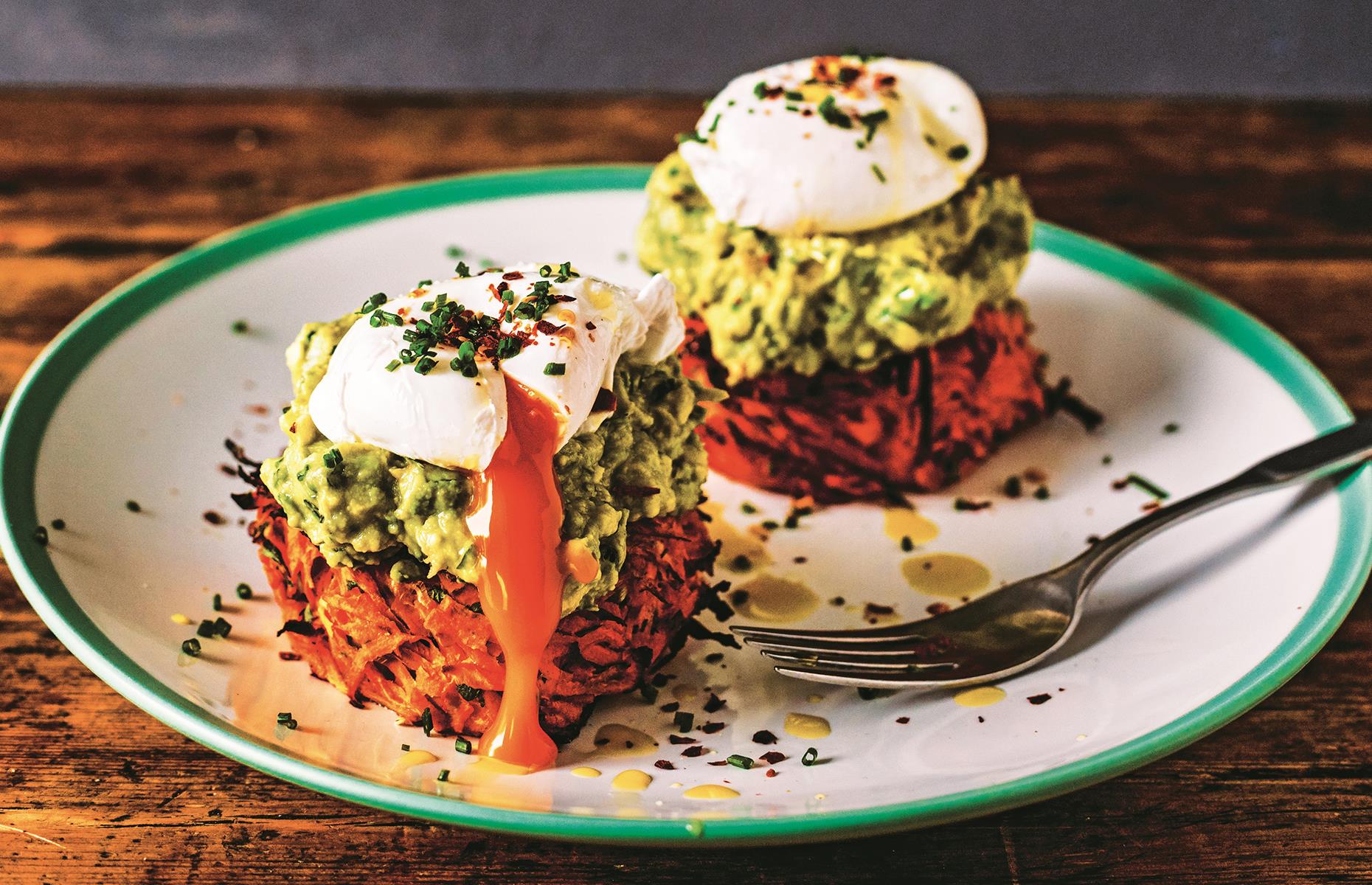 Sweet potato rösti with poached egg
