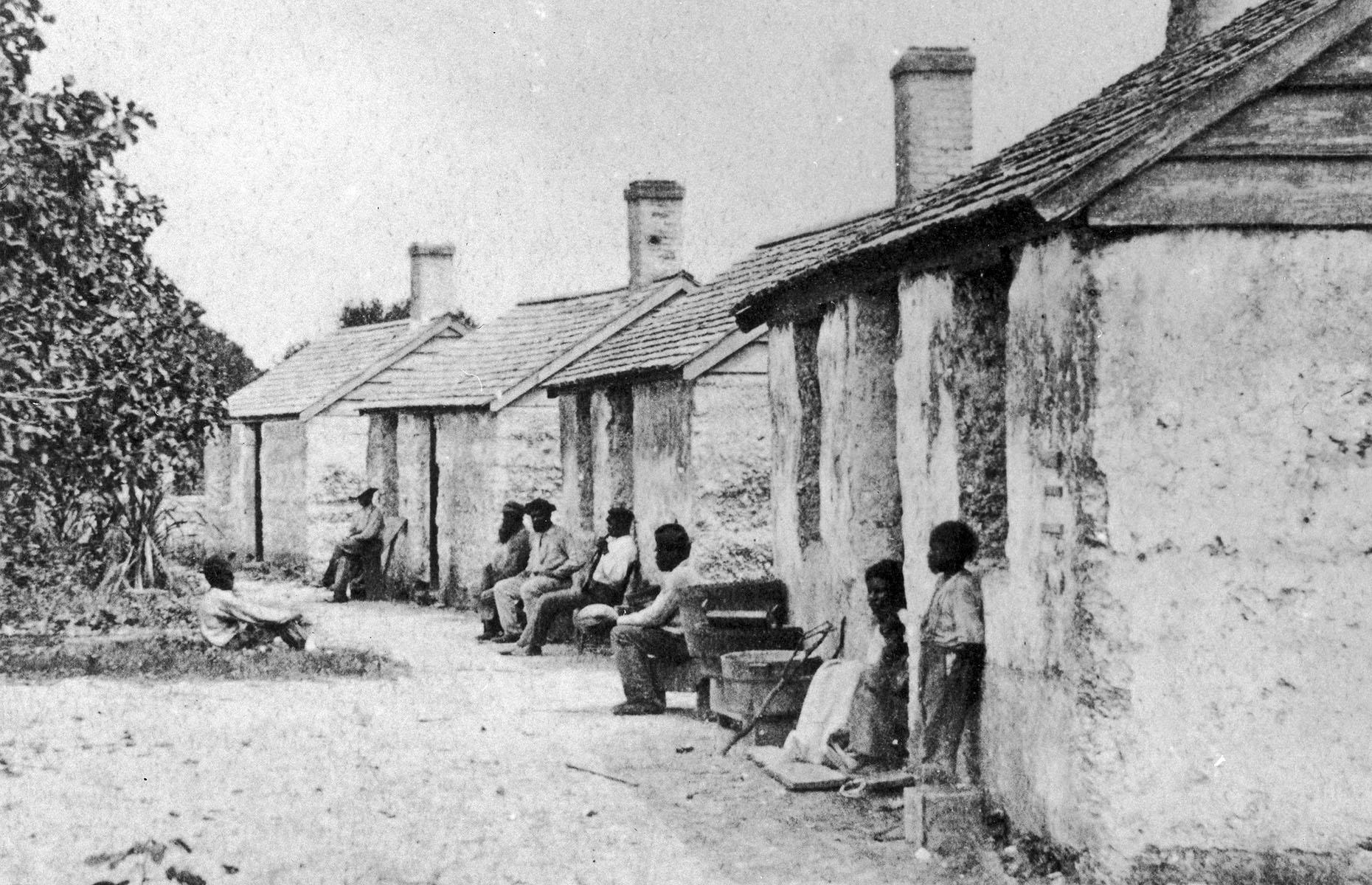 1880: tabby cabins on the Kingsley Plantation 